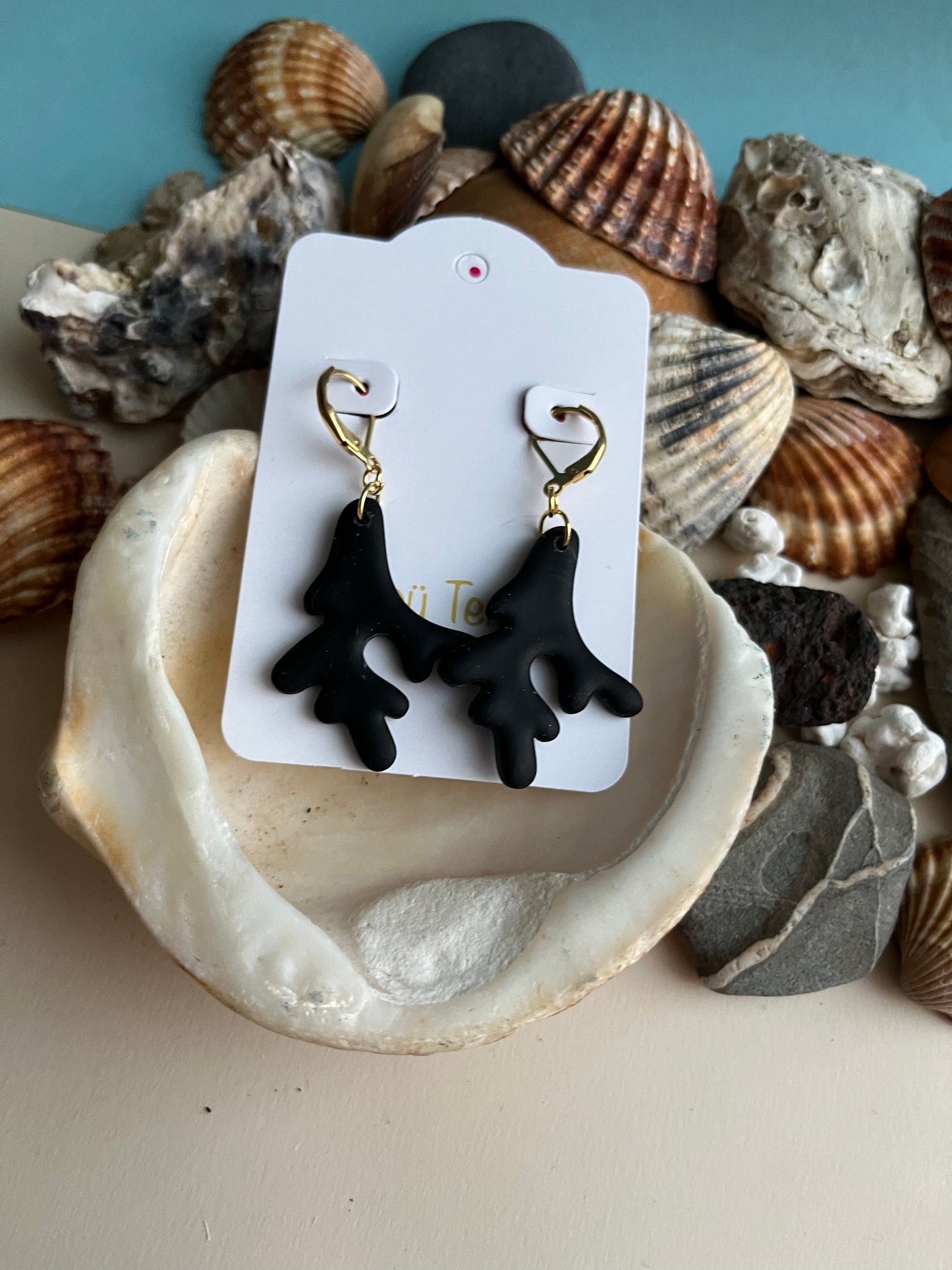 Pendiente Coral Negro Modelo 1