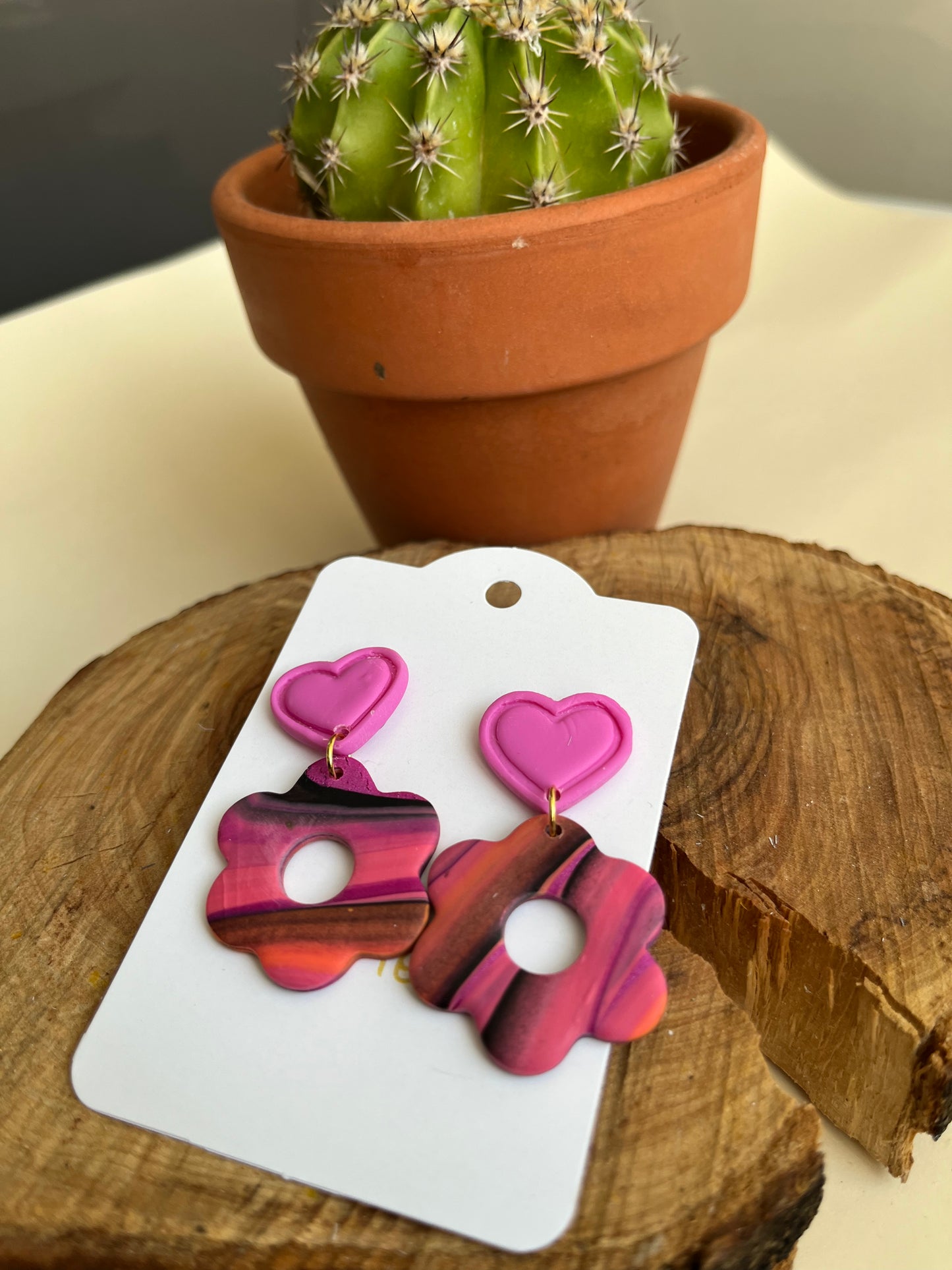 Pendientes Flor Fucsia
