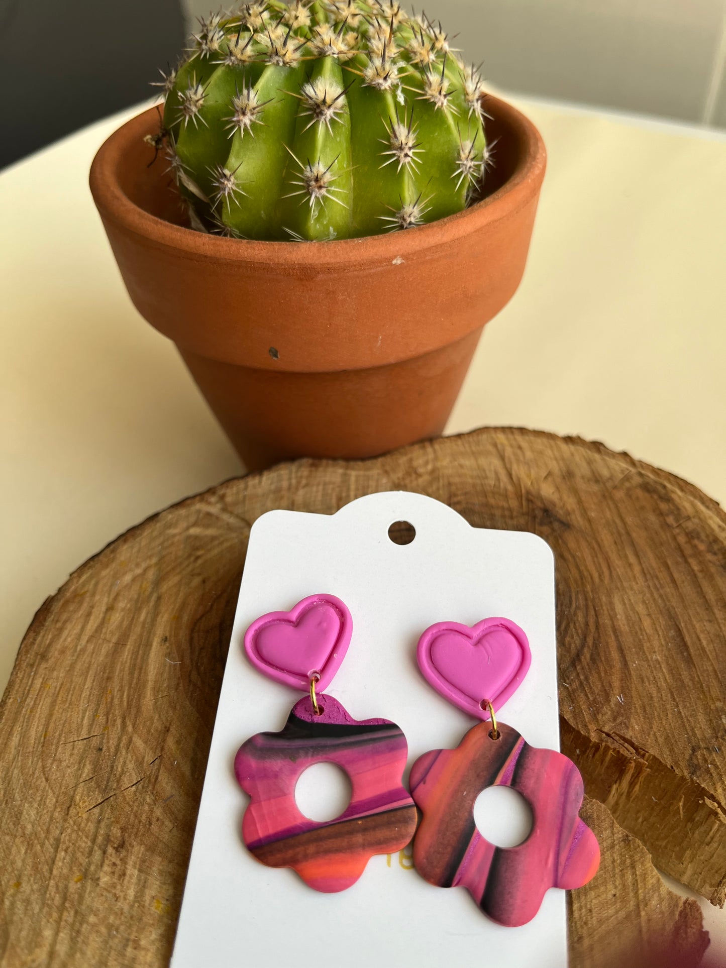 Pendientes Flor Fucsia