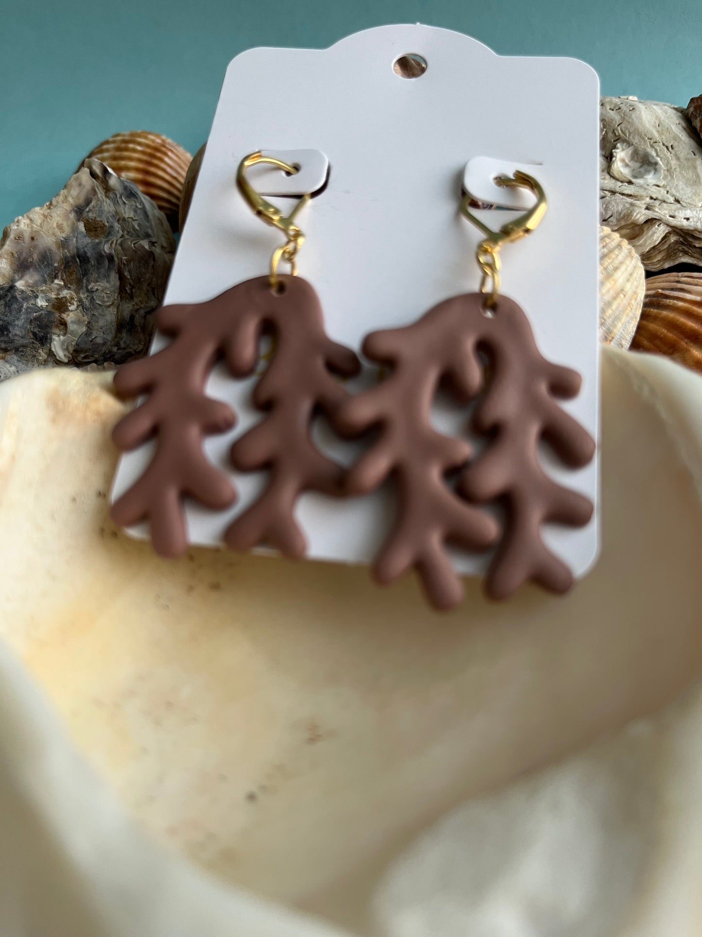Pendiente Coral Taupe
