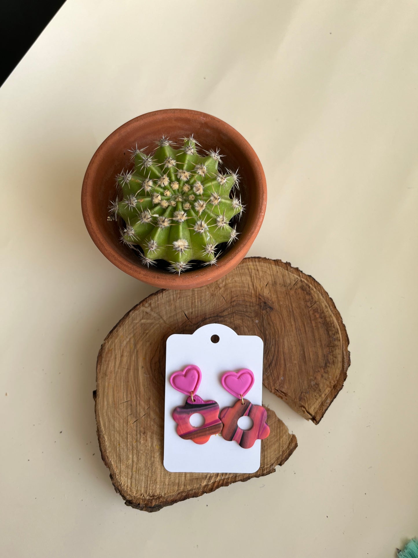 Pendientes Flor Fucsia