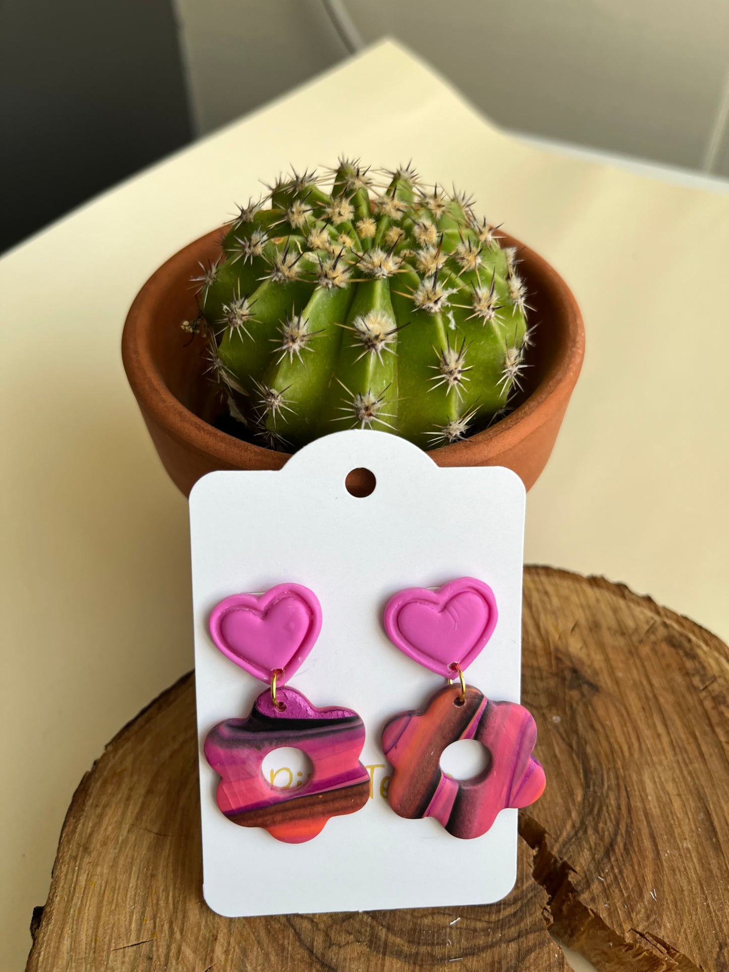 Pendientes Flor Fucsia