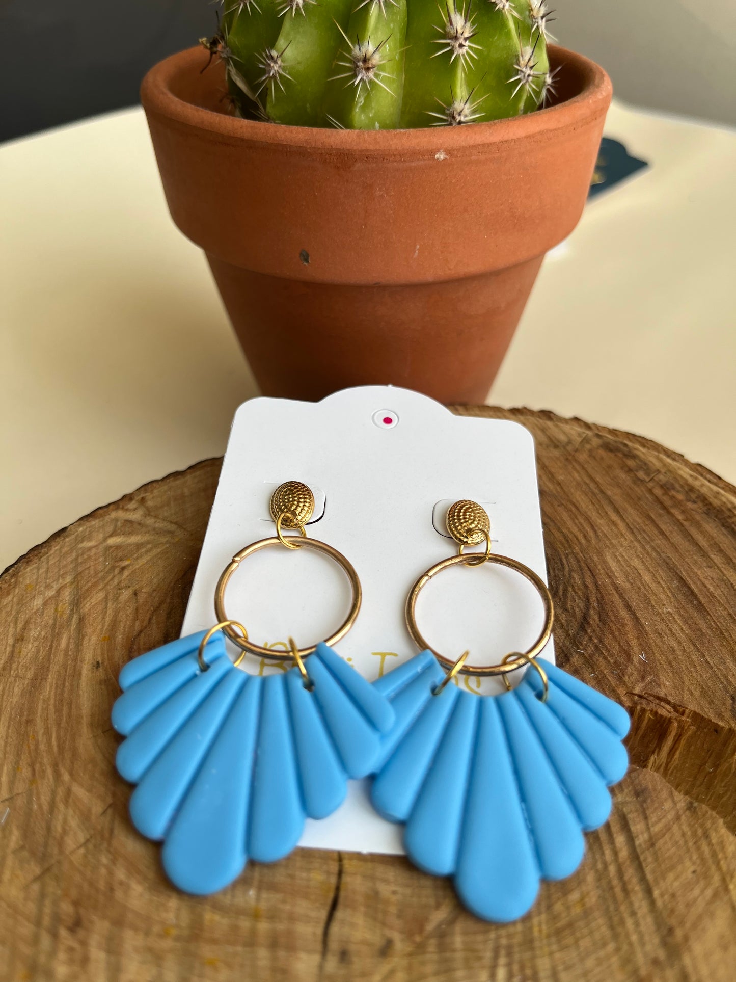 Pendiente Abanico Azul