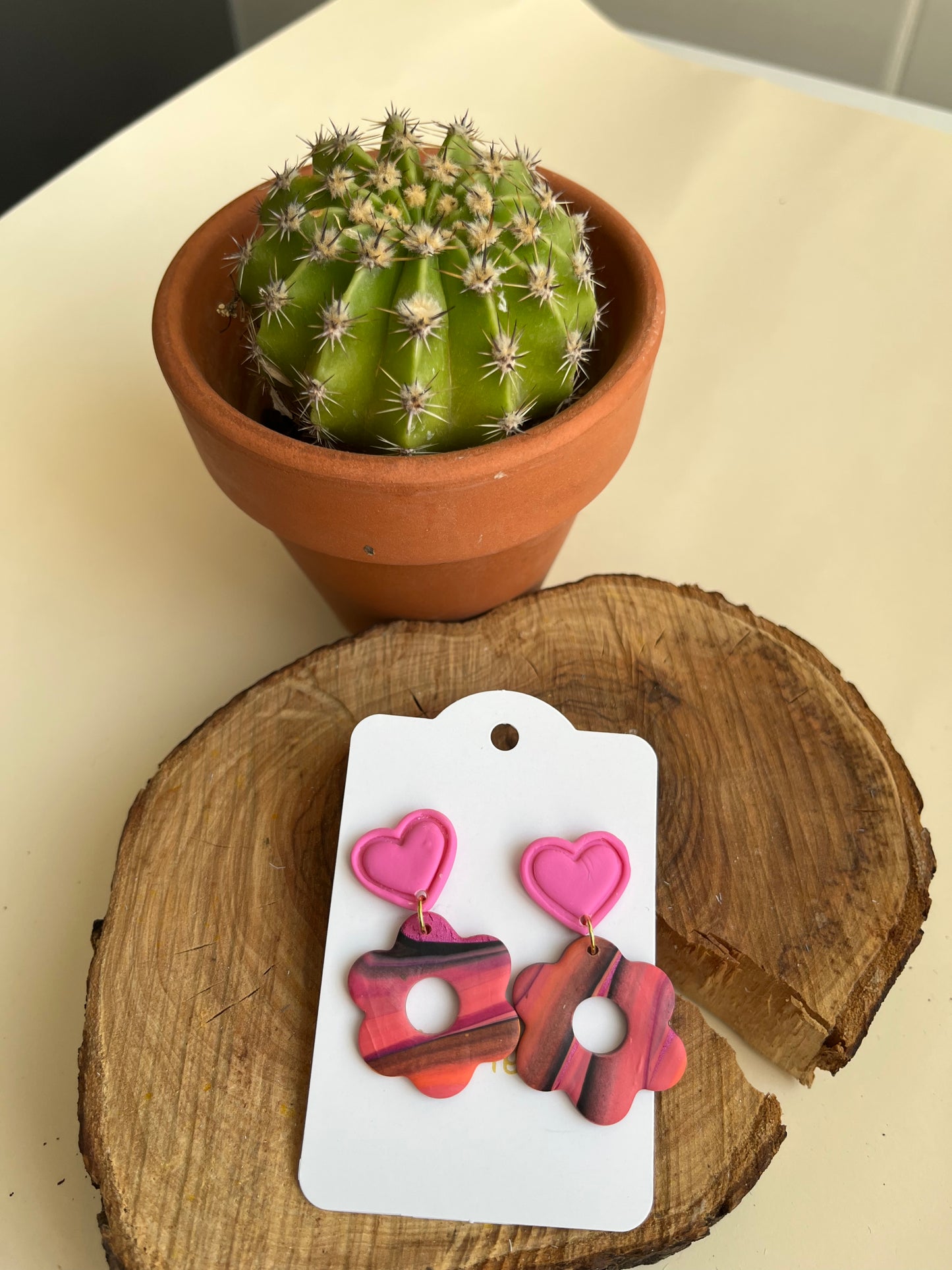 Pendientes Flor Fucsia