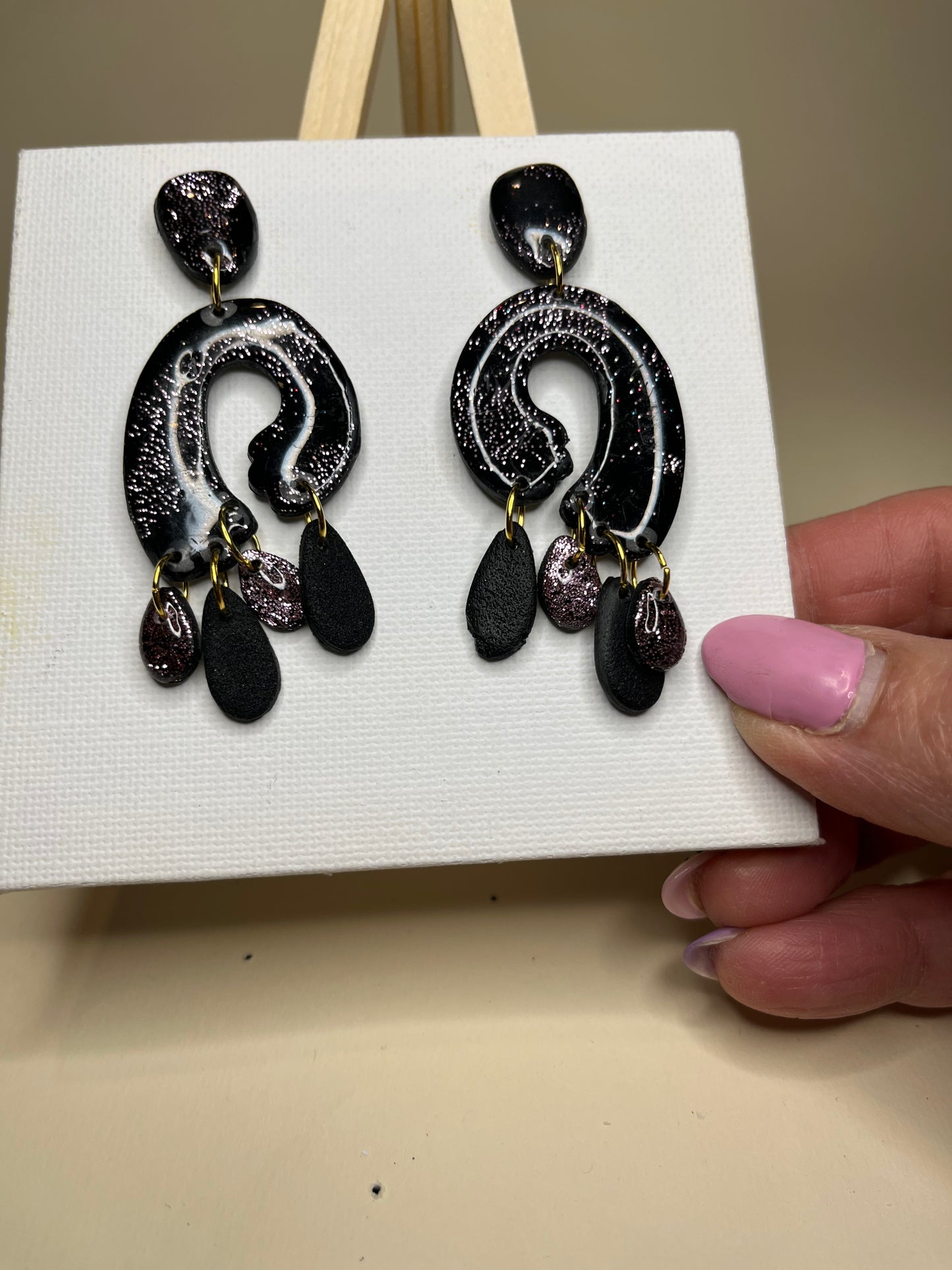 Pendientes Onda Glitter