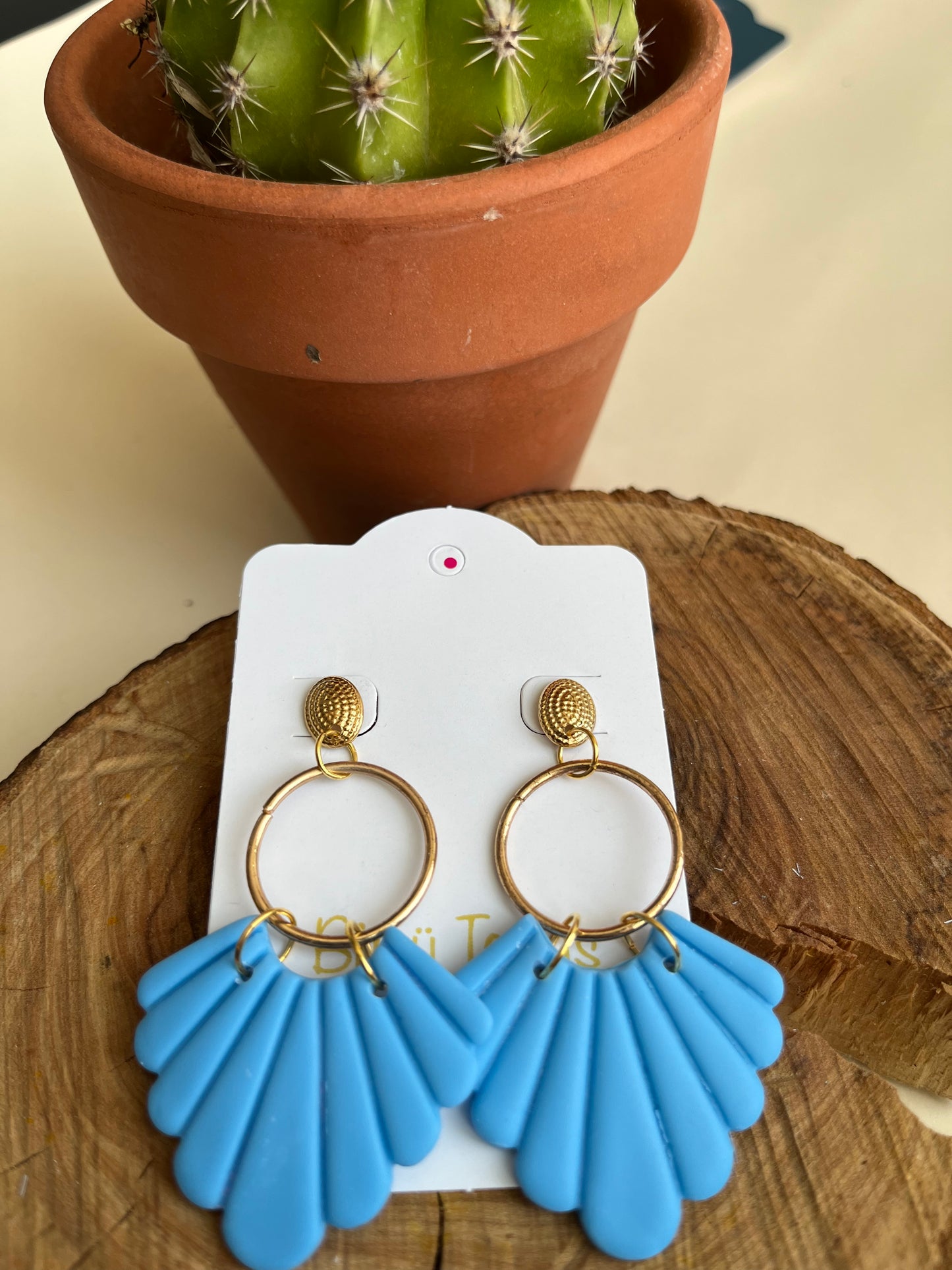 Pendiente Abanico Azul