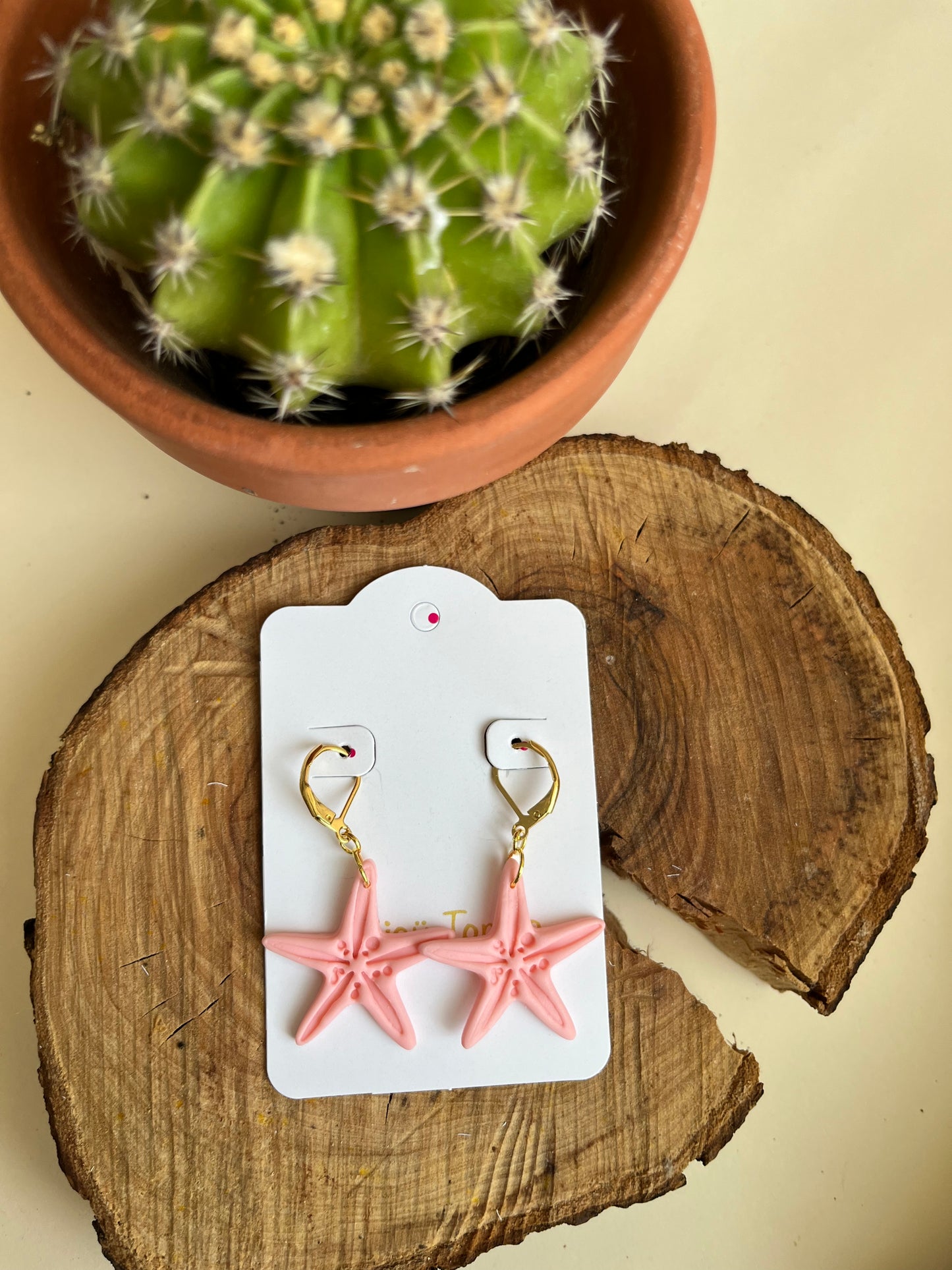 Pendientes Estrella Mar Rosa