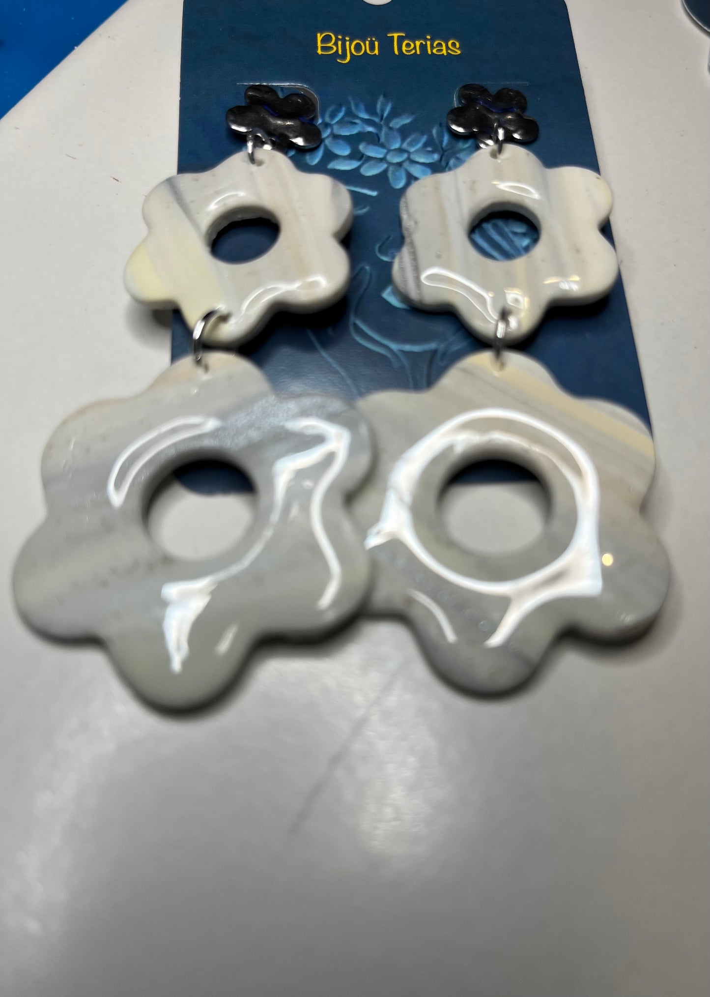 Pendiente Flor Mármol