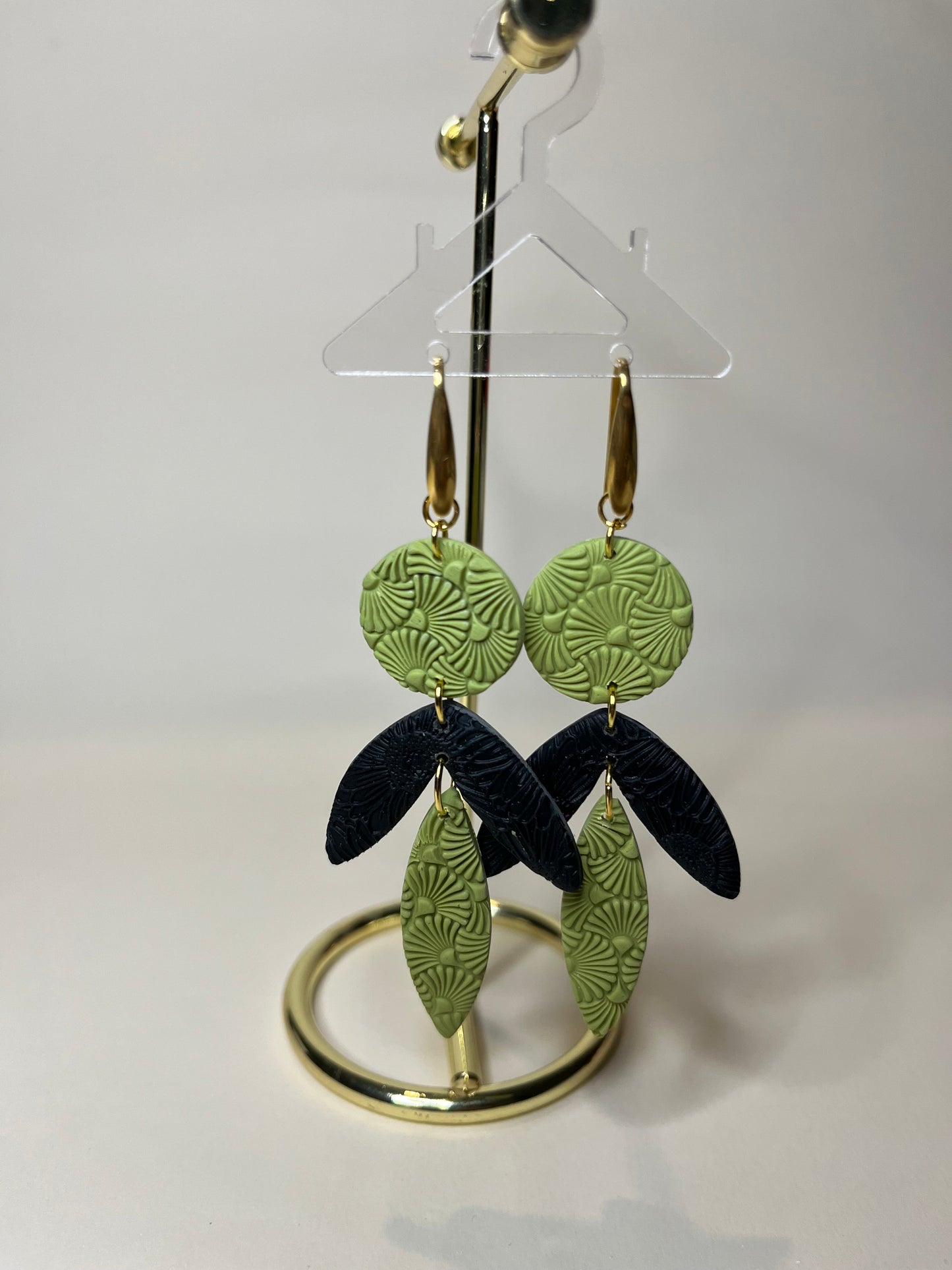 Pendientes Textura Rombos verdes
