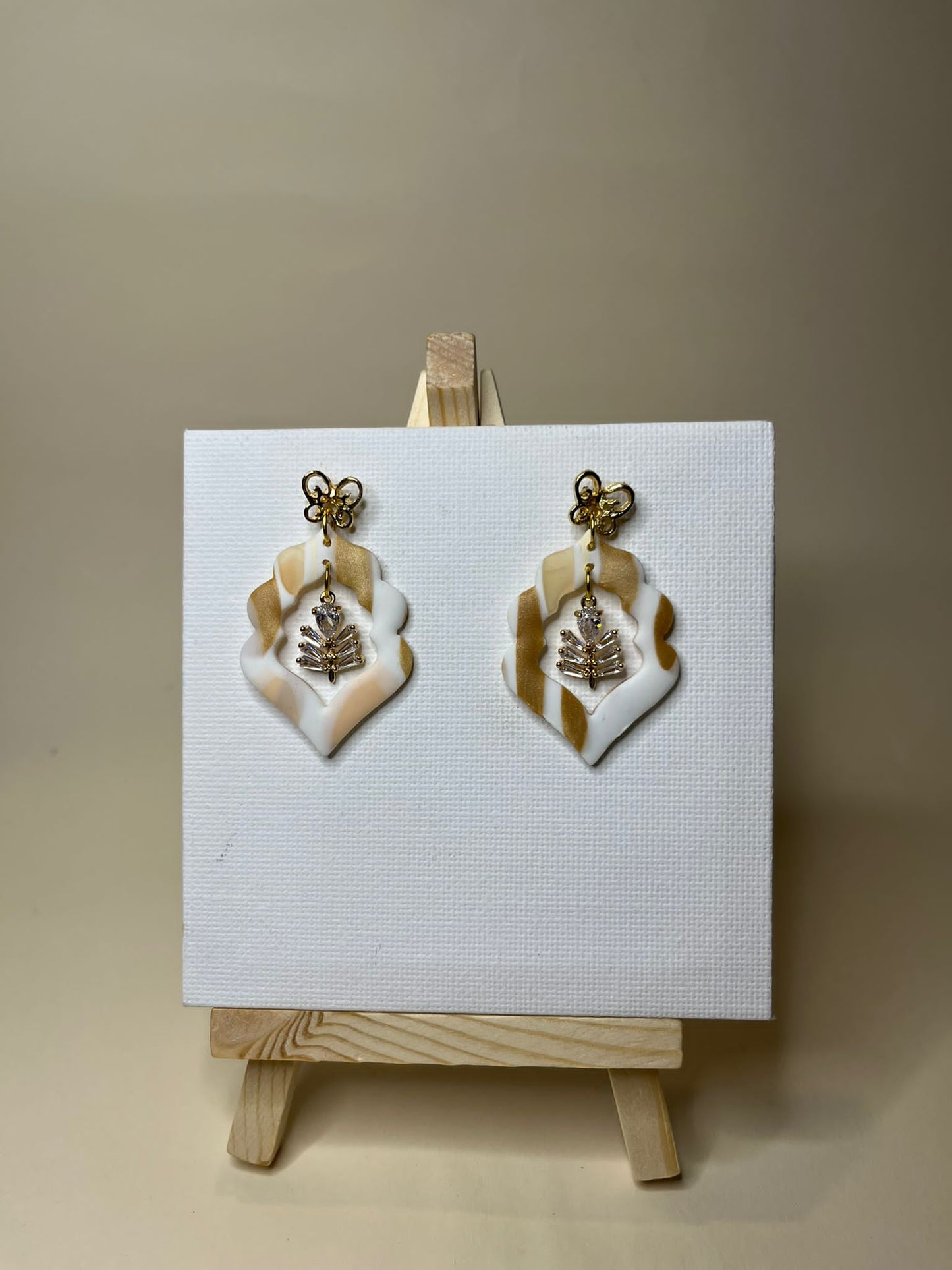 Pendientes Novia Colección Mármol Tierra