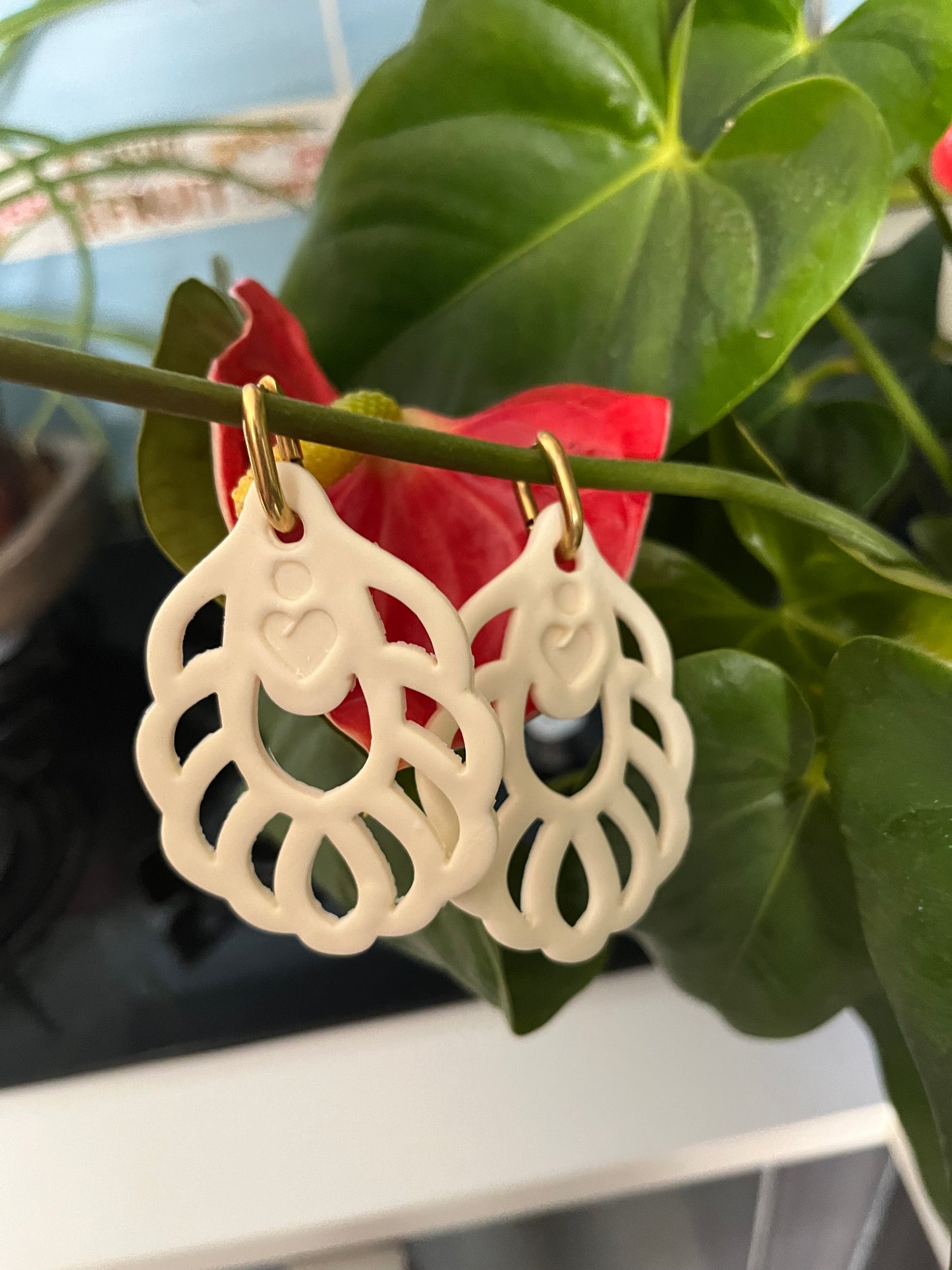 Pendiente Aire Beige