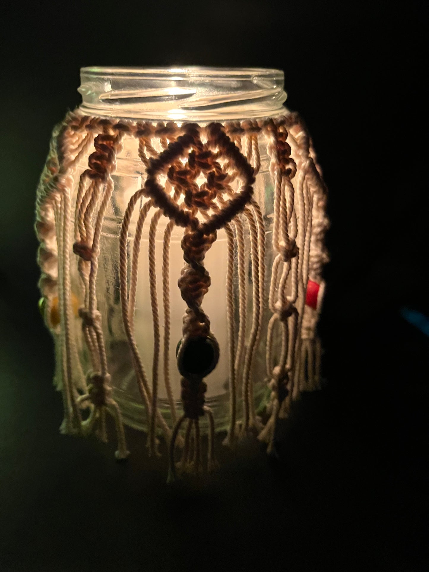 Portavelas Macramé Bohemio