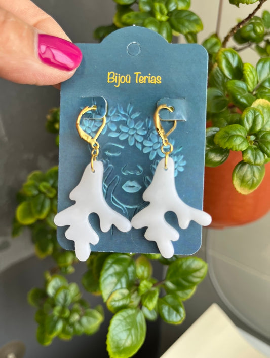 Pendiente Coral Blanco Translúcido Modelo 1