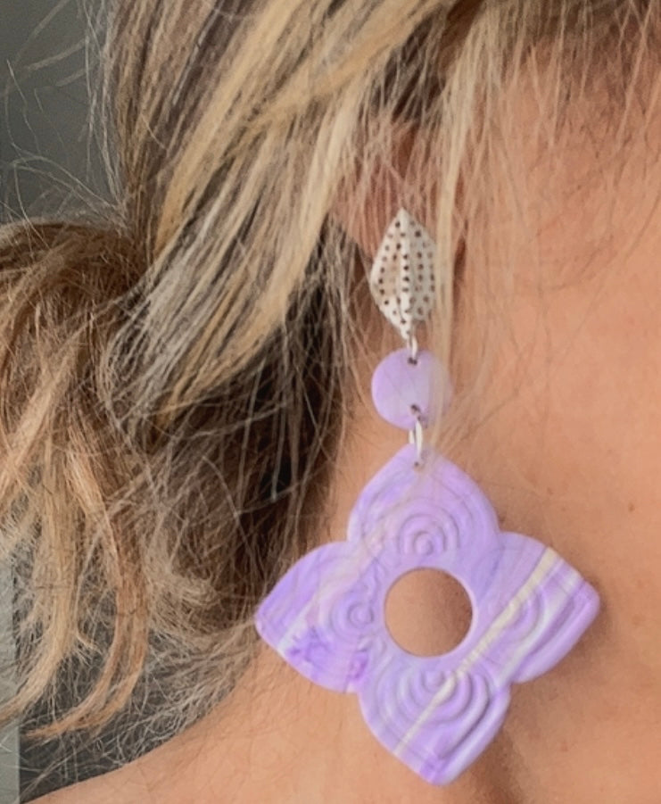 Pendiente Flor Lila