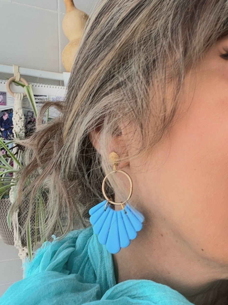 Pendiente Abanico Azul