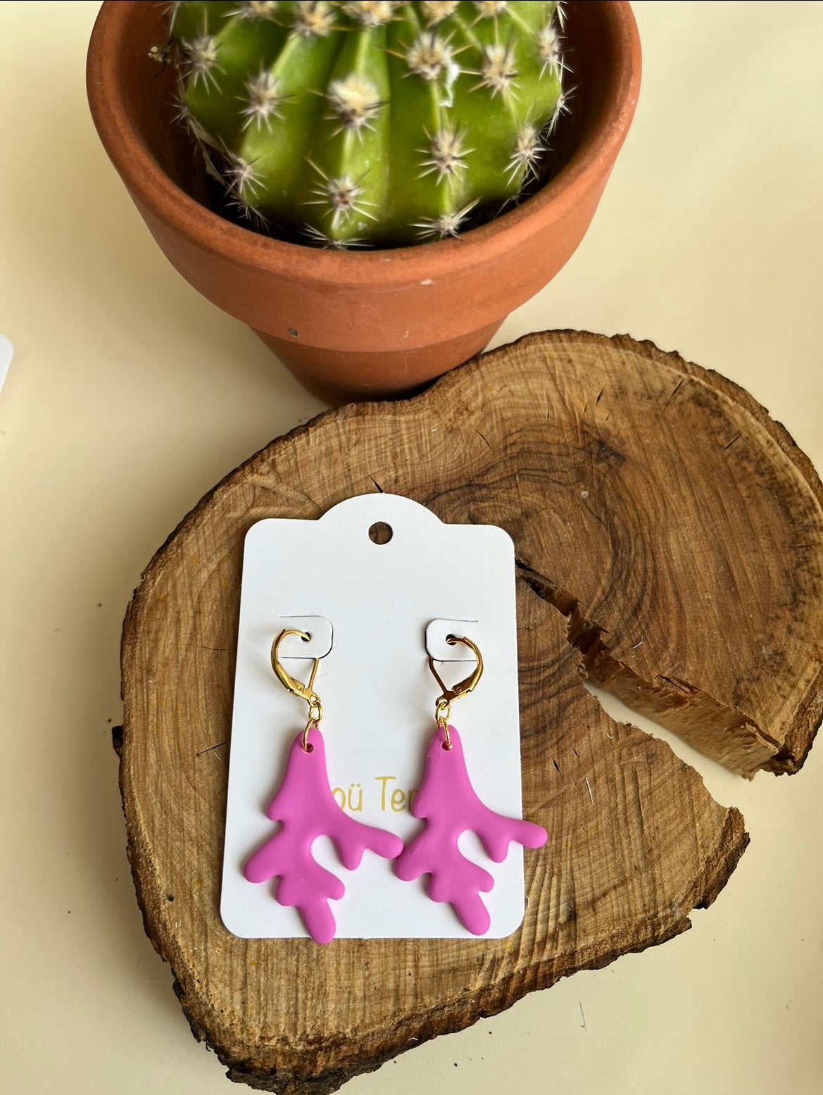 Pendiente Coral Fucsia Modelo 1