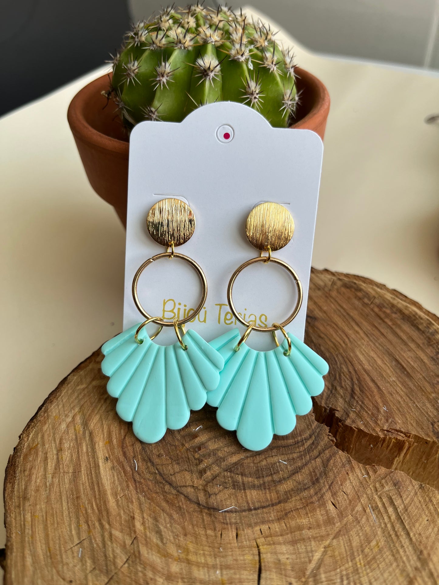 Pendiente Abanico Menta