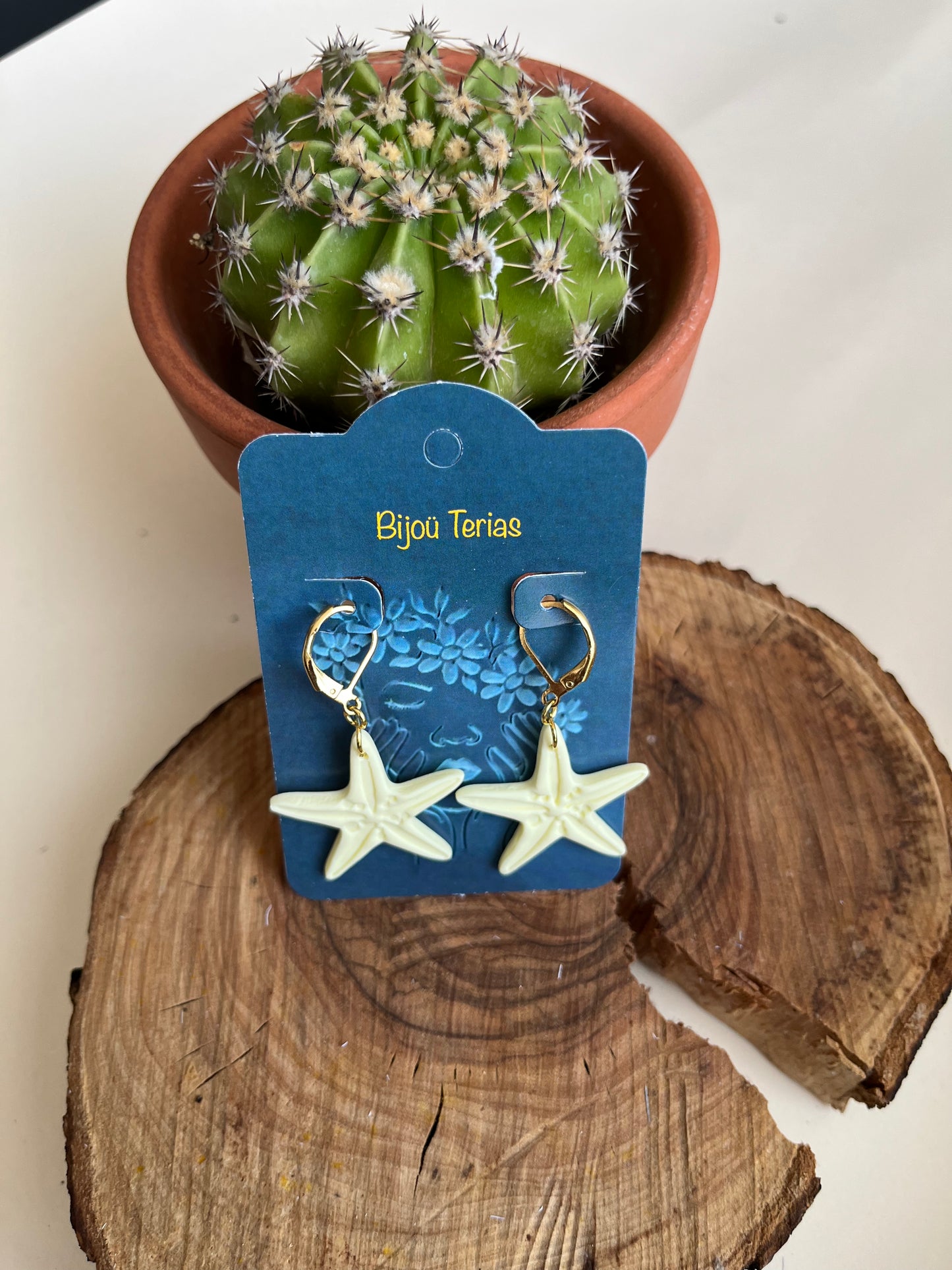 Pendientes Estrella Mar Amarilla