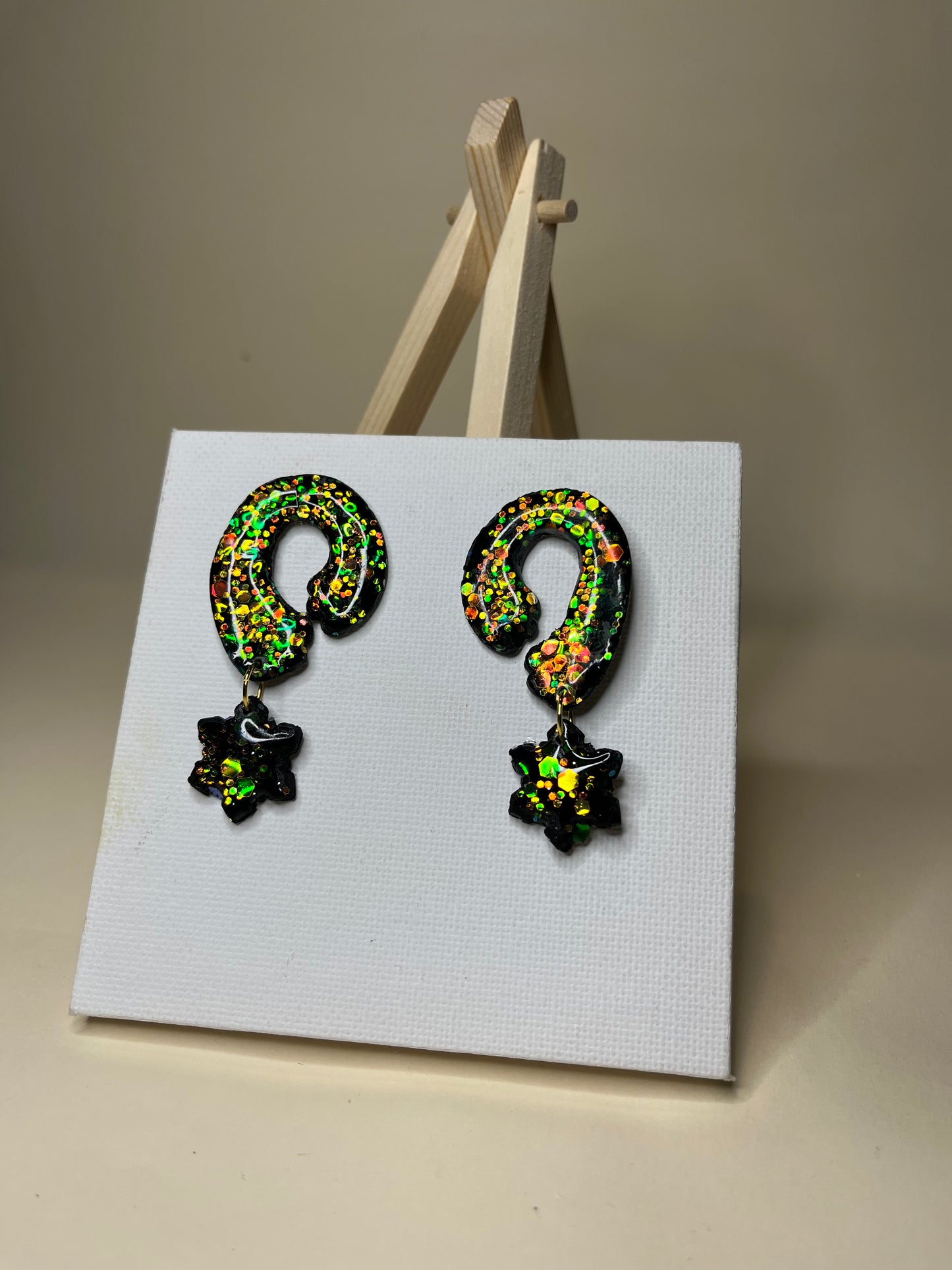 Pendientes Onda Glitter Multicolor