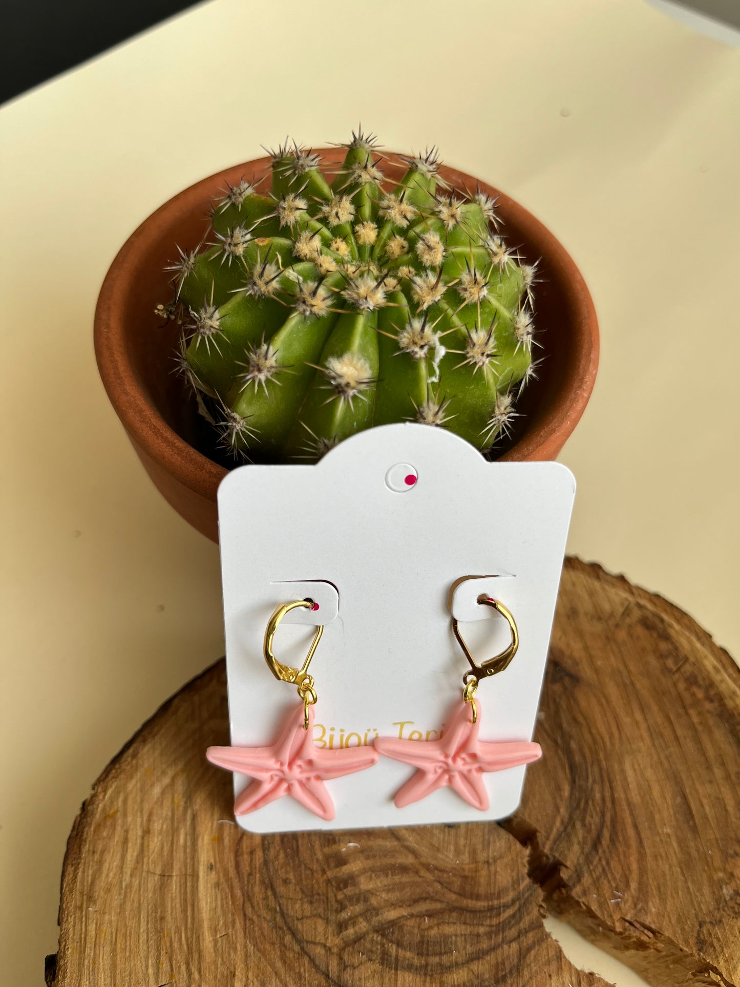 Pendientes Estrella Mar Rosa