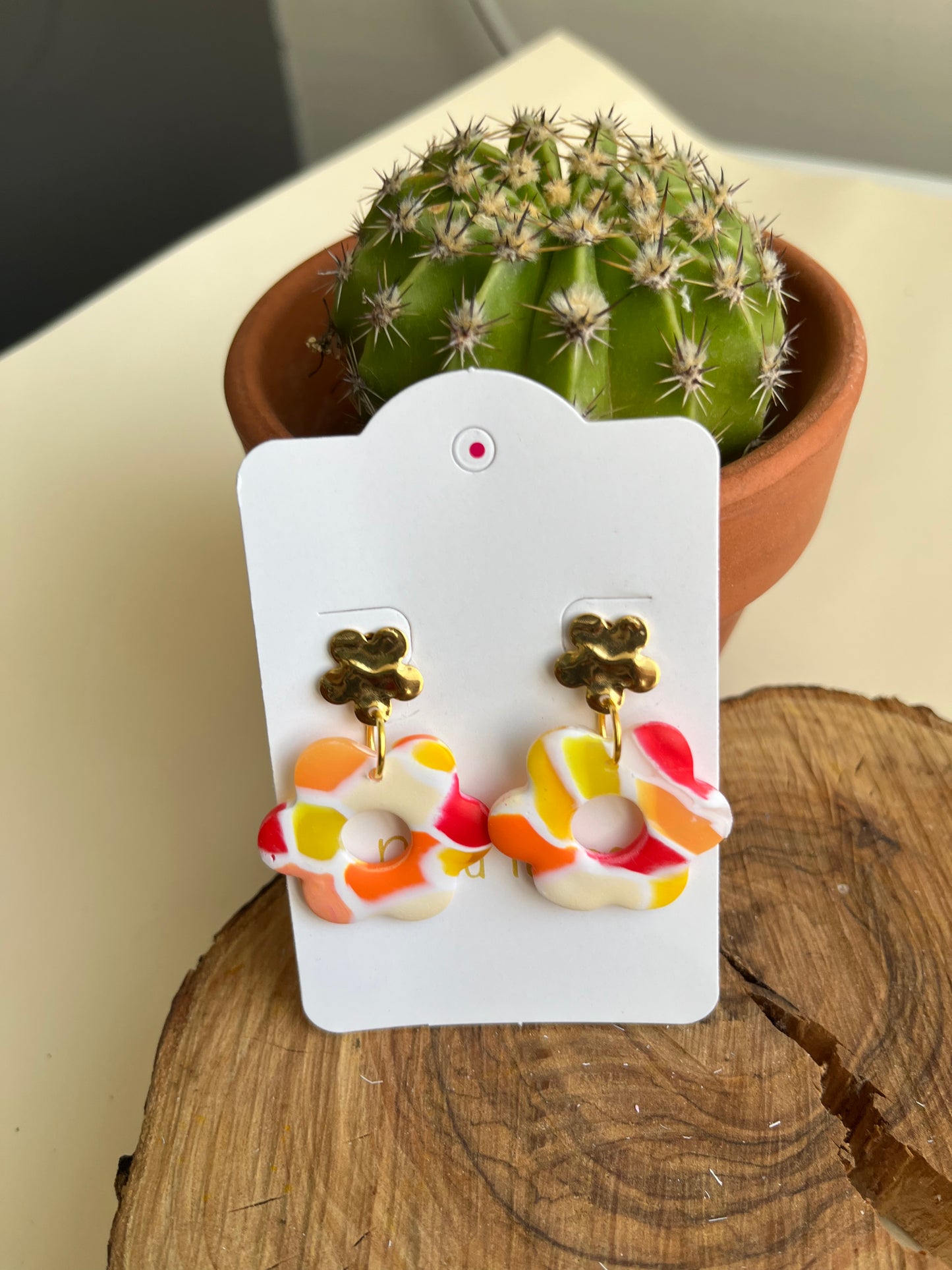 Pendientes Flor Mar Naranja