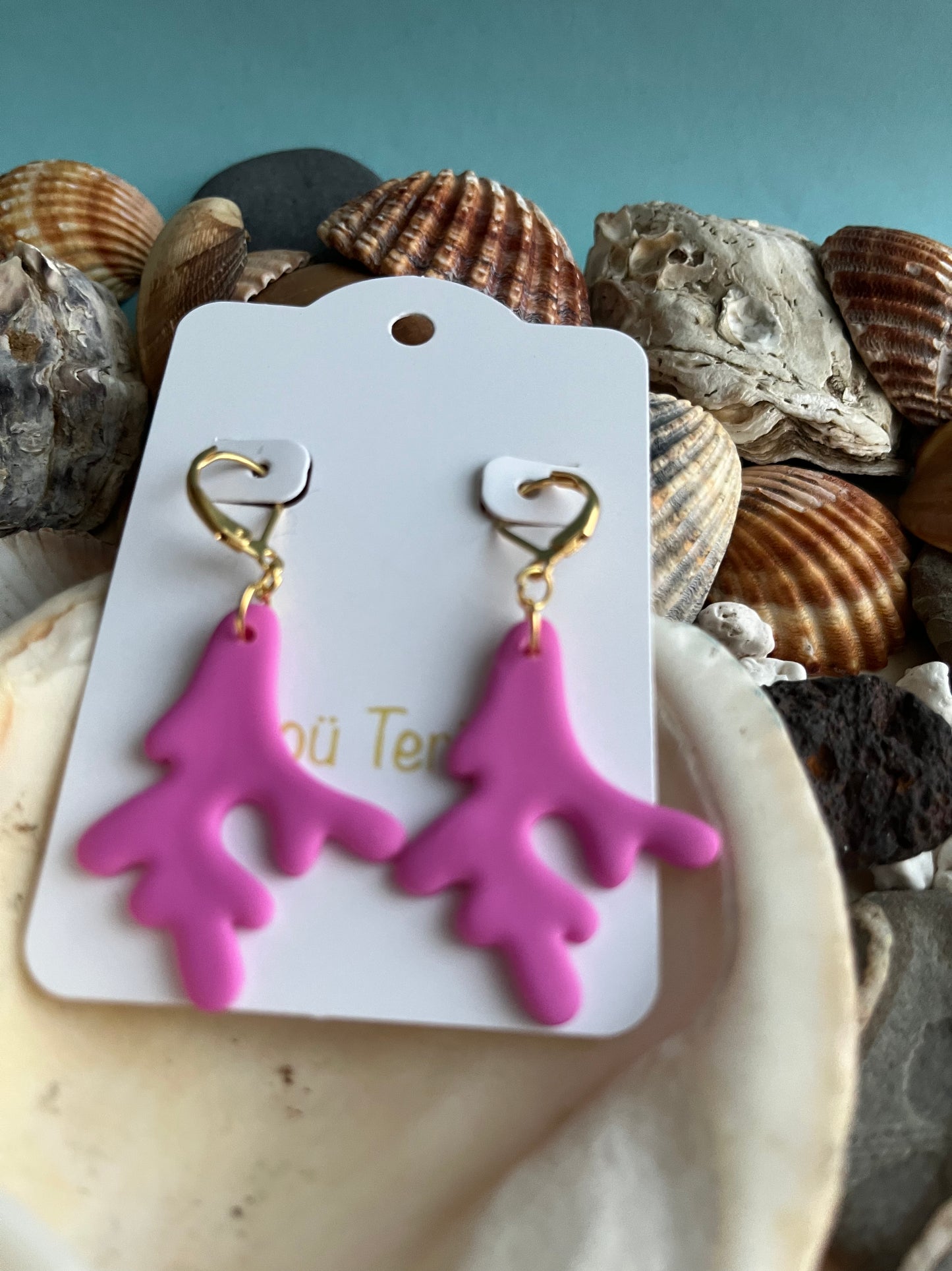 Pendiente Coral Fucsia Modelo 1