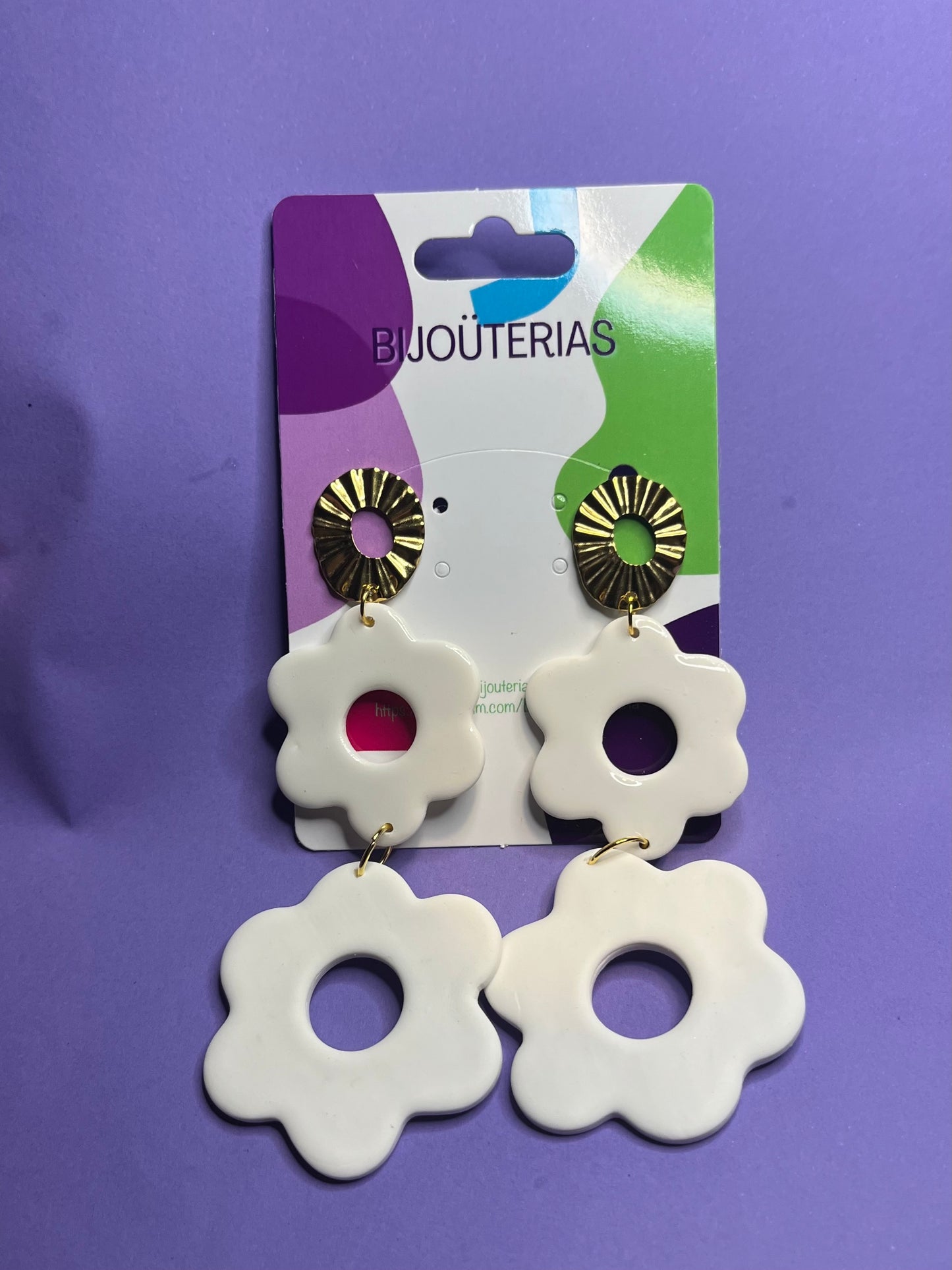 Pendiente Flores Blancas