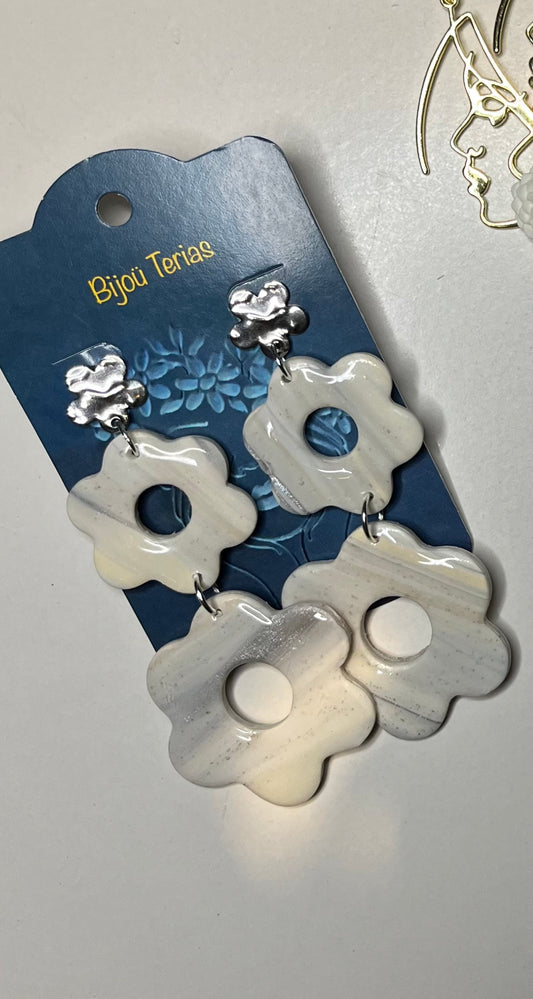 Pendiente Flor Mármol