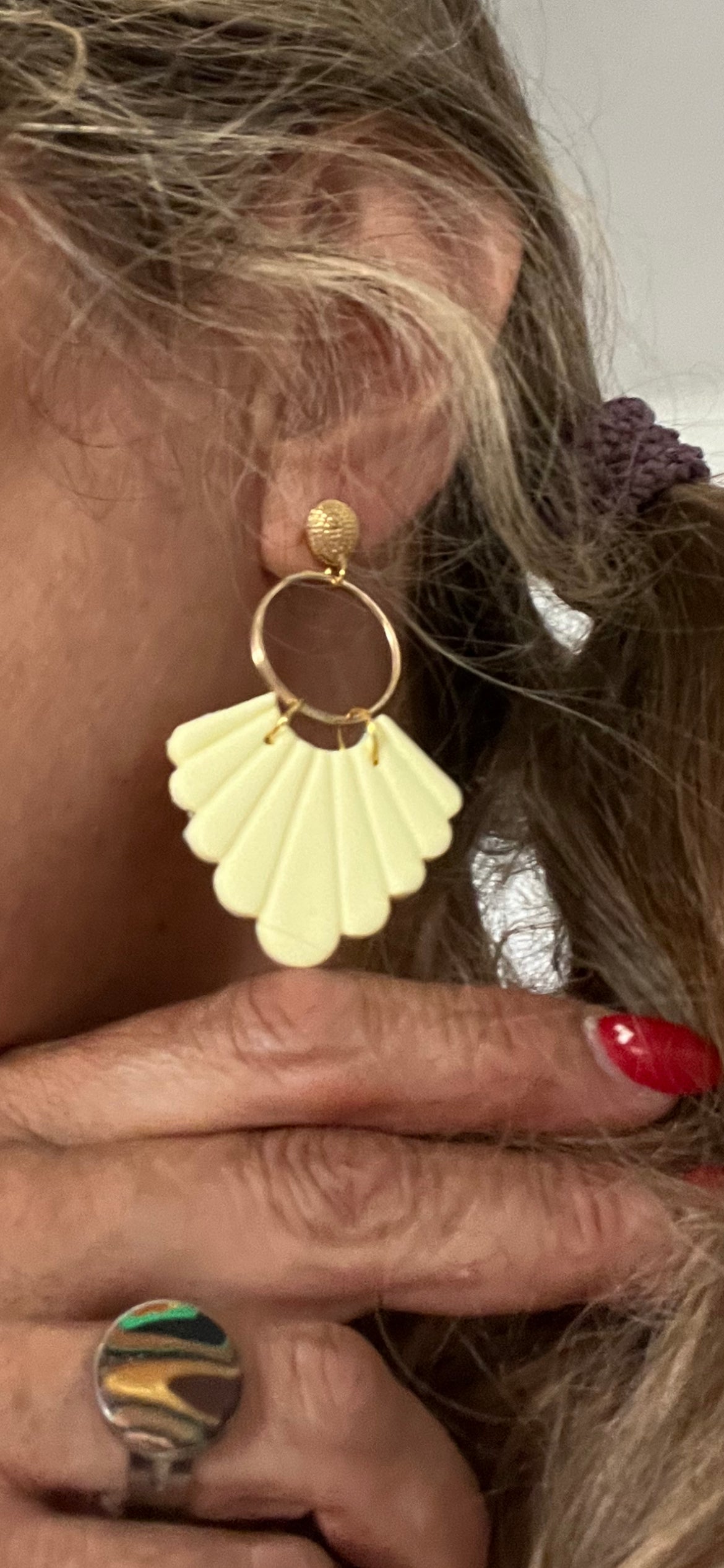 Pendiente Abanico Amarillo