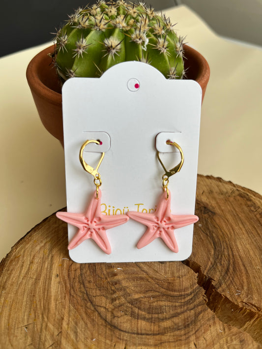 Pendientes Estrella Mar Rosa