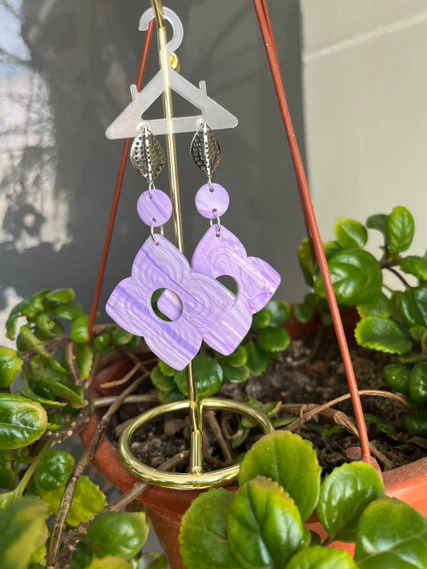 Pendiente Flor Lila