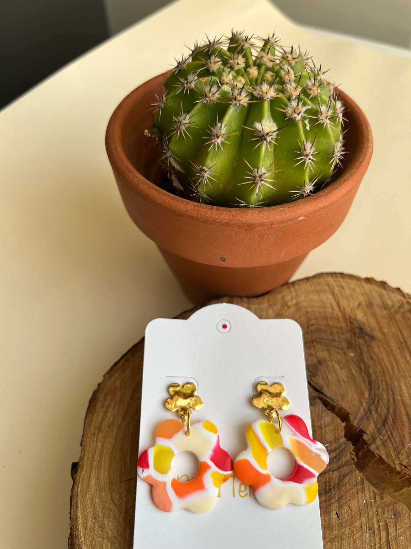 Pendientes Flor Mar Naranja