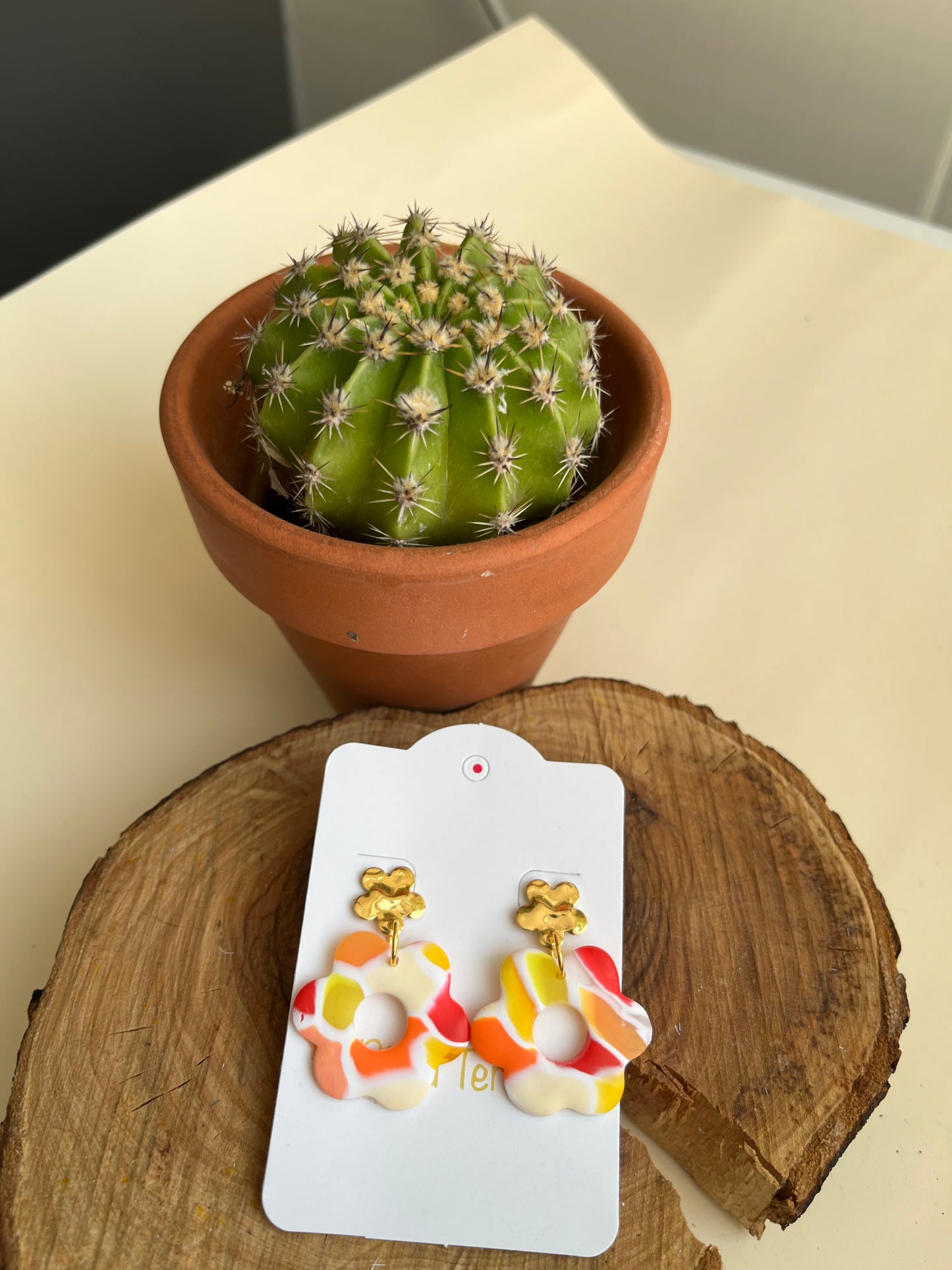 Pendientes Flor Mar Naranja