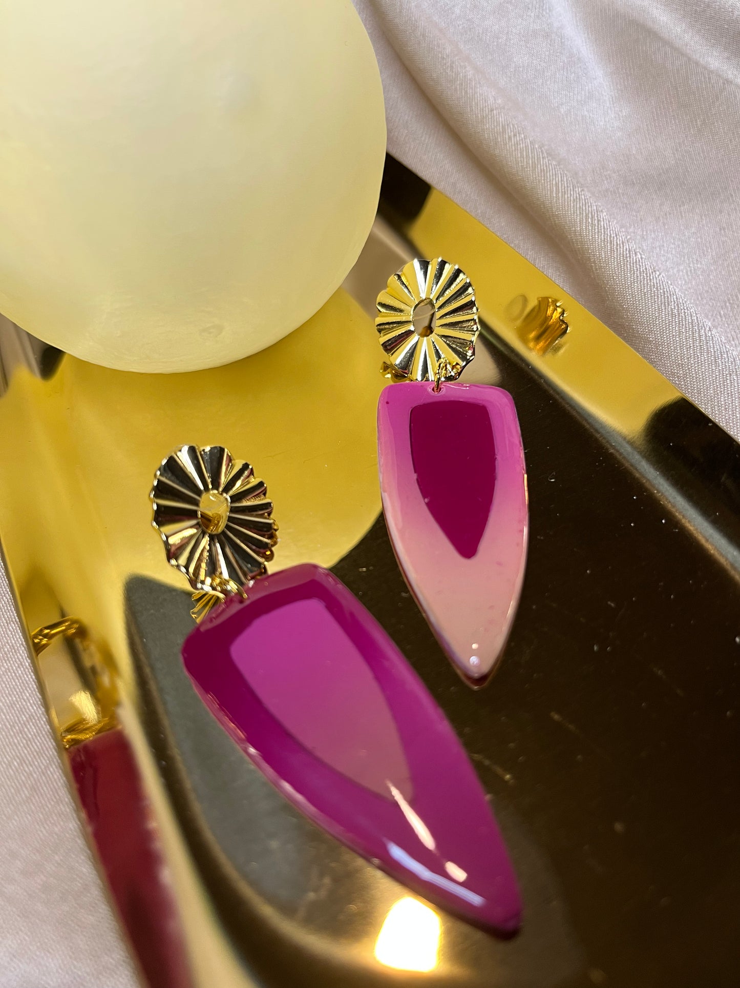 Pendiente Fusión Fucsia