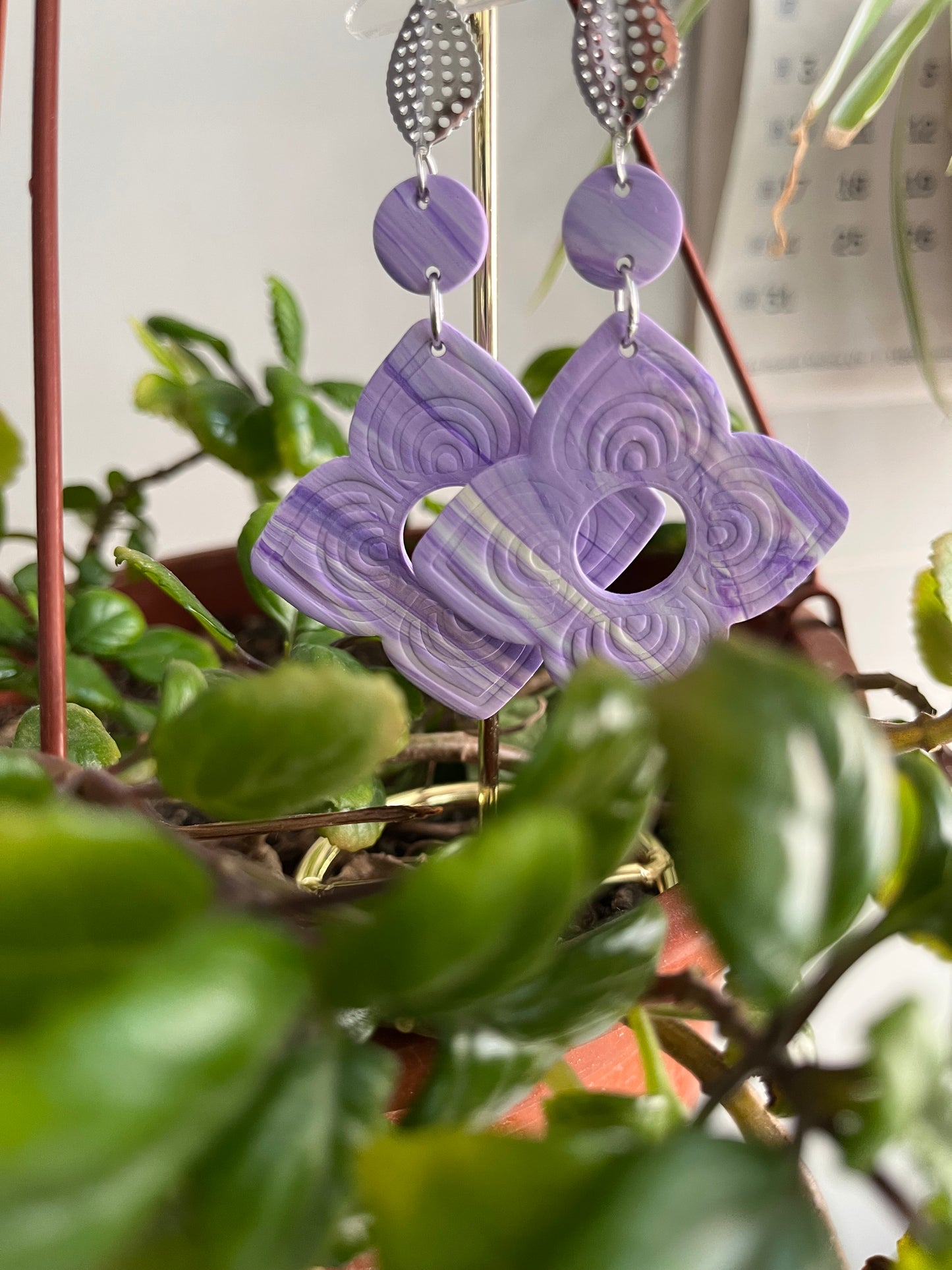 Pendiente Flor Lila