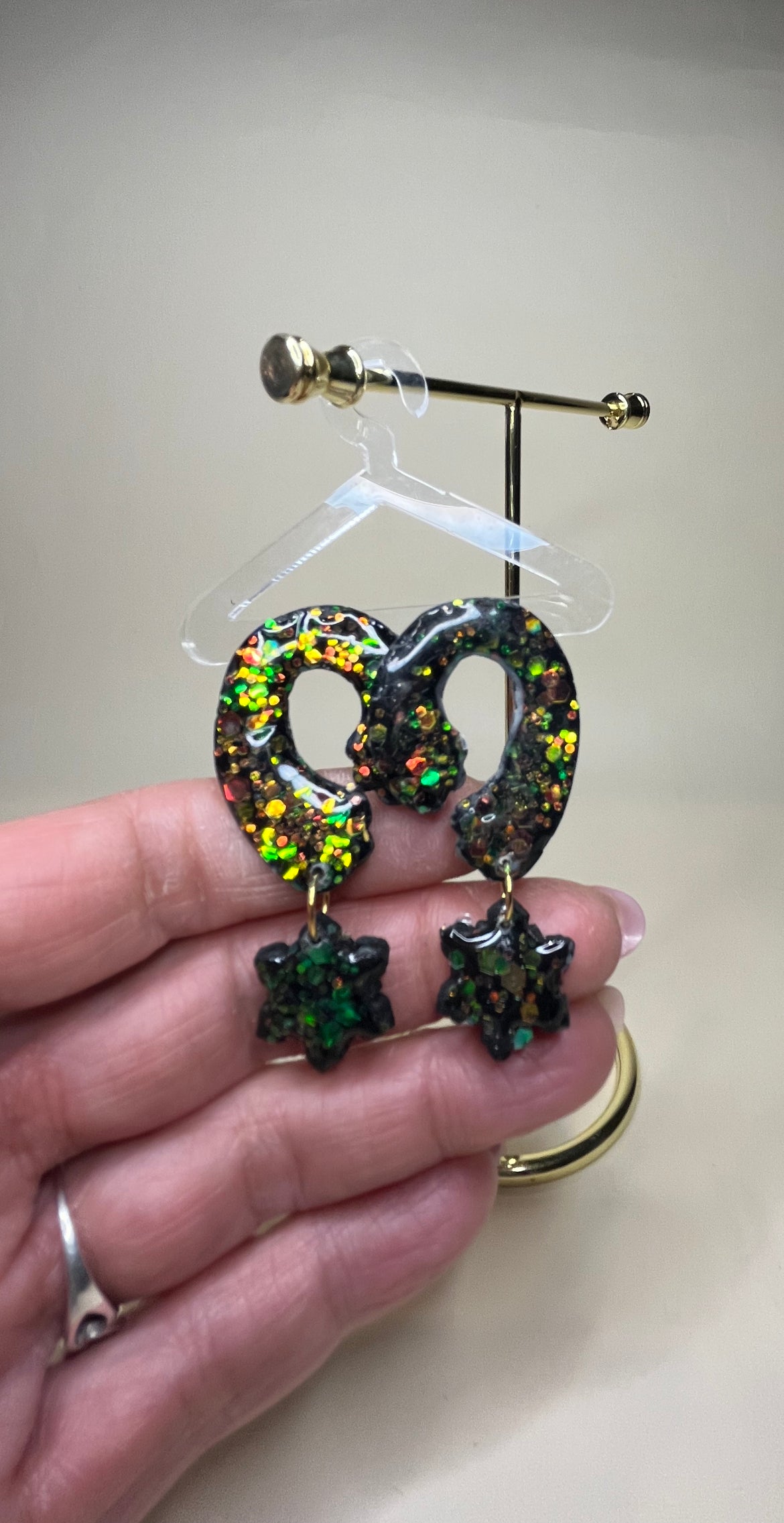 Pendientes Onda Glitter Multicolor