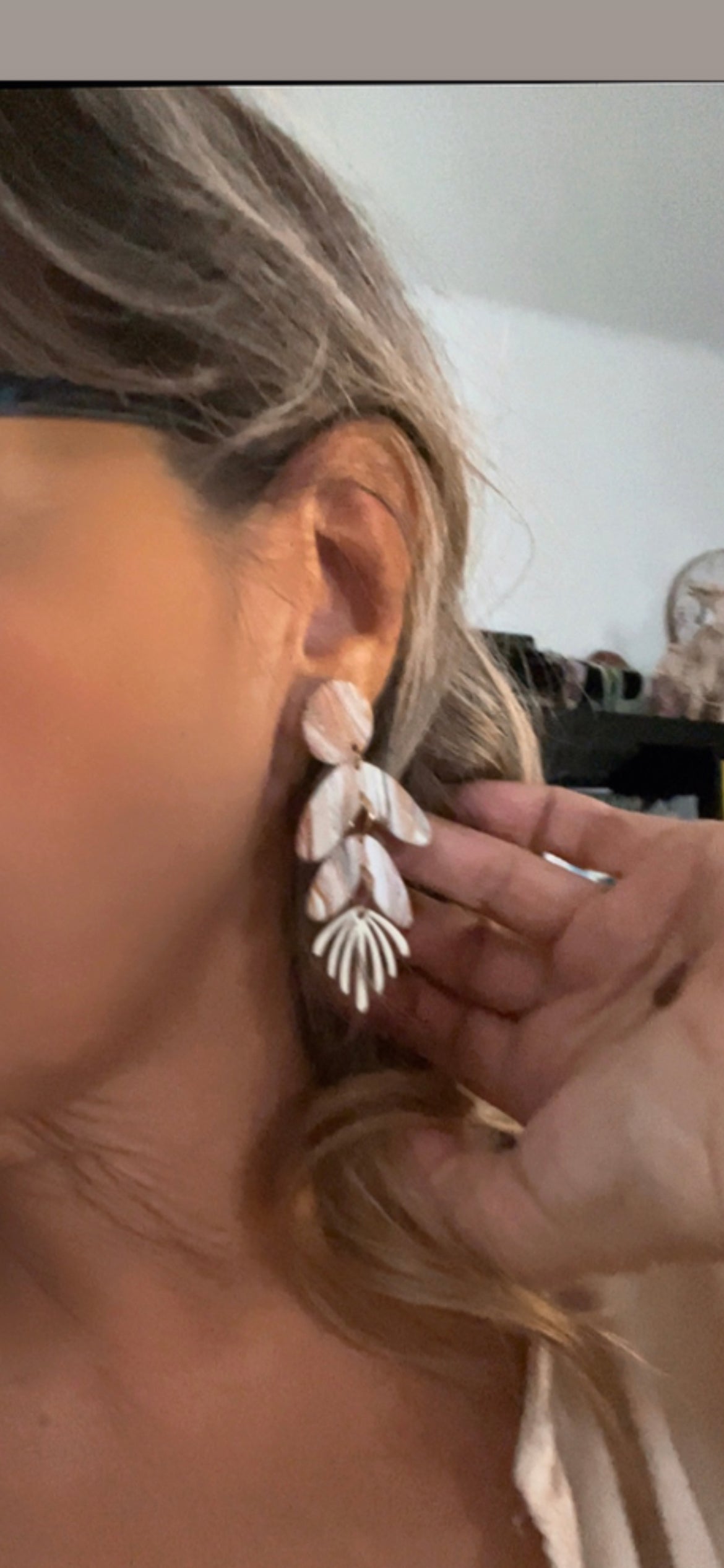 Pendientes Hojas Colección Mármol Tierra