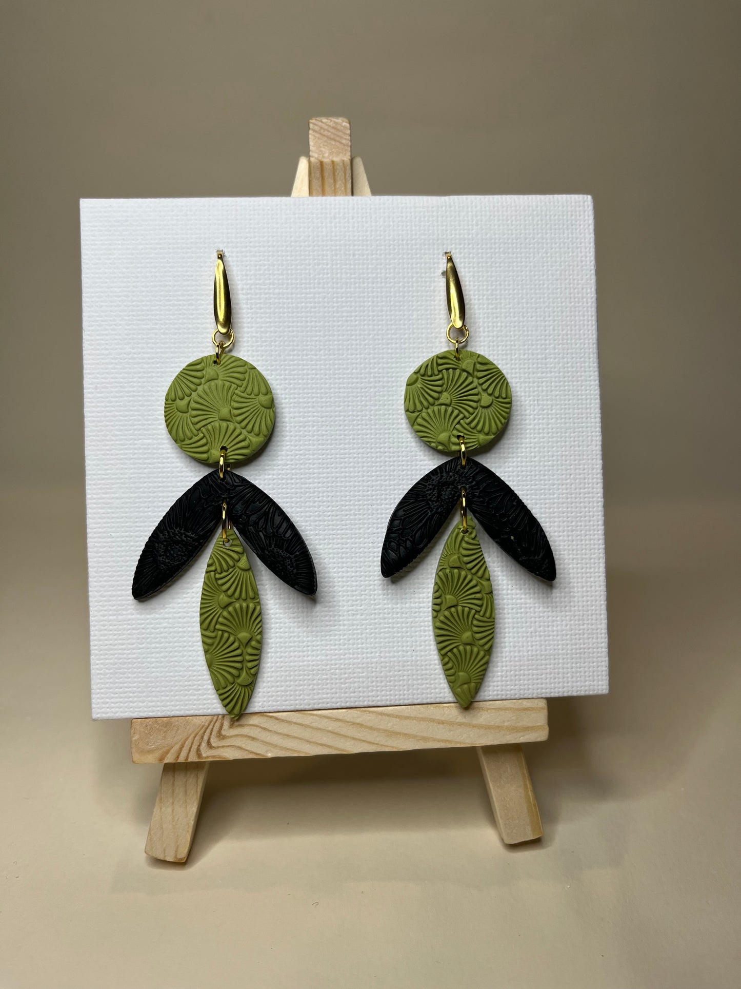 Pendientes Textura Rombos verdes