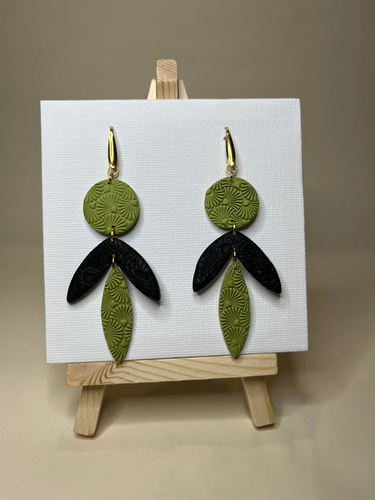 Pendientes Textura Rombos verdes