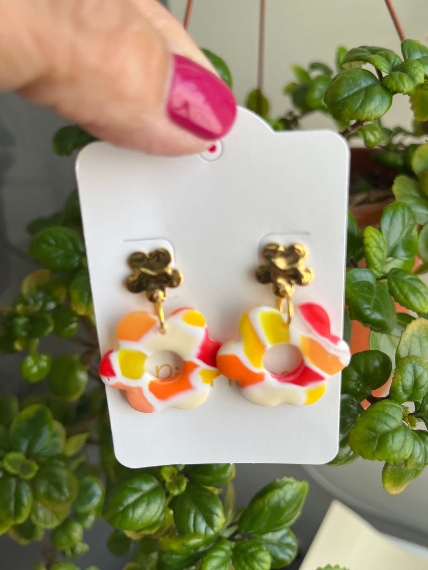 Pendientes Flor Mar Naranja