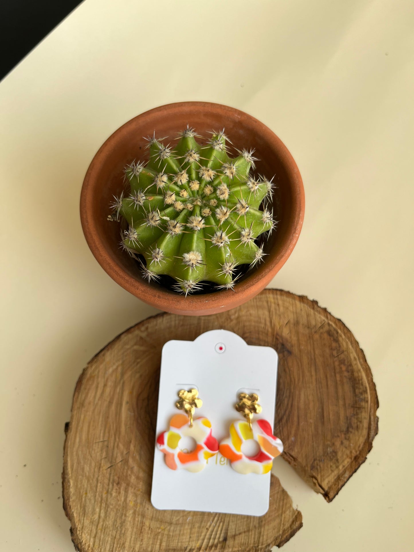 Pendientes Flor Mar Naranja