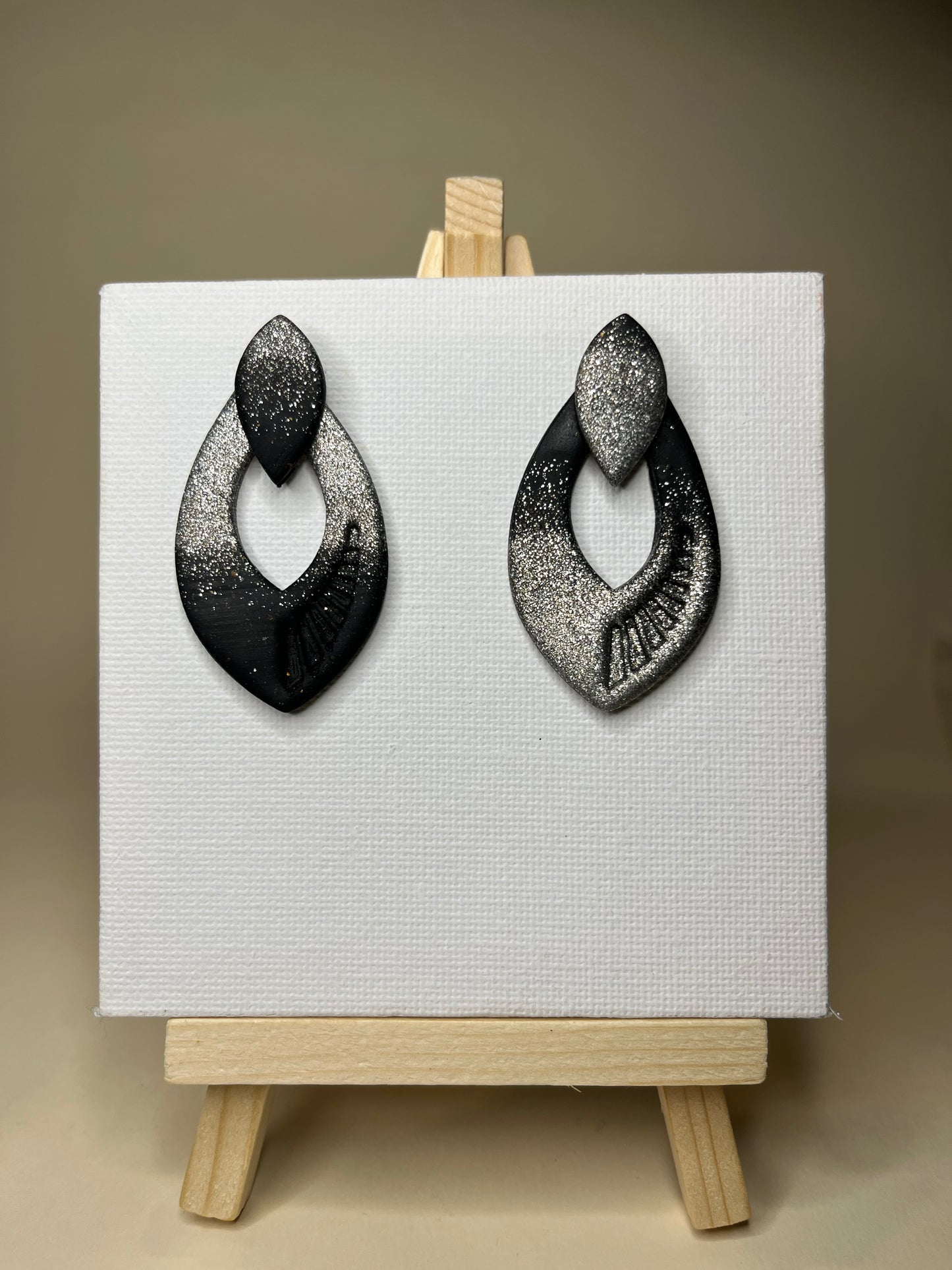 Pendiente Negro Plata