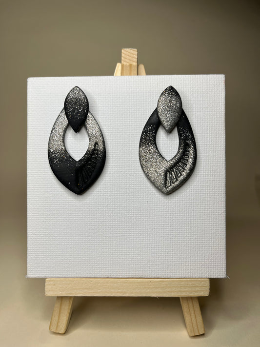 Pendiente Negro Plata