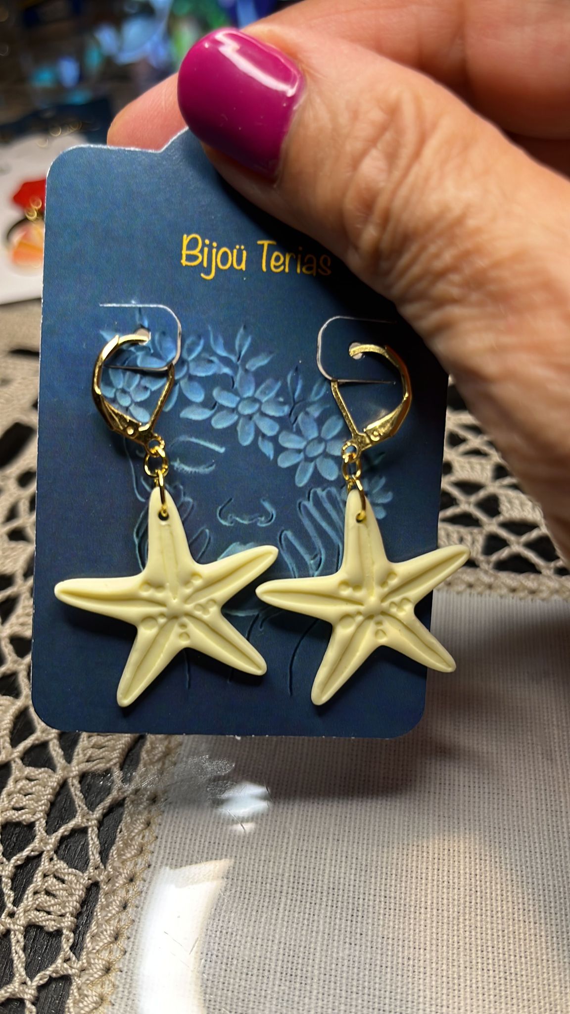 Pendientes Estrella Mar Amarilla