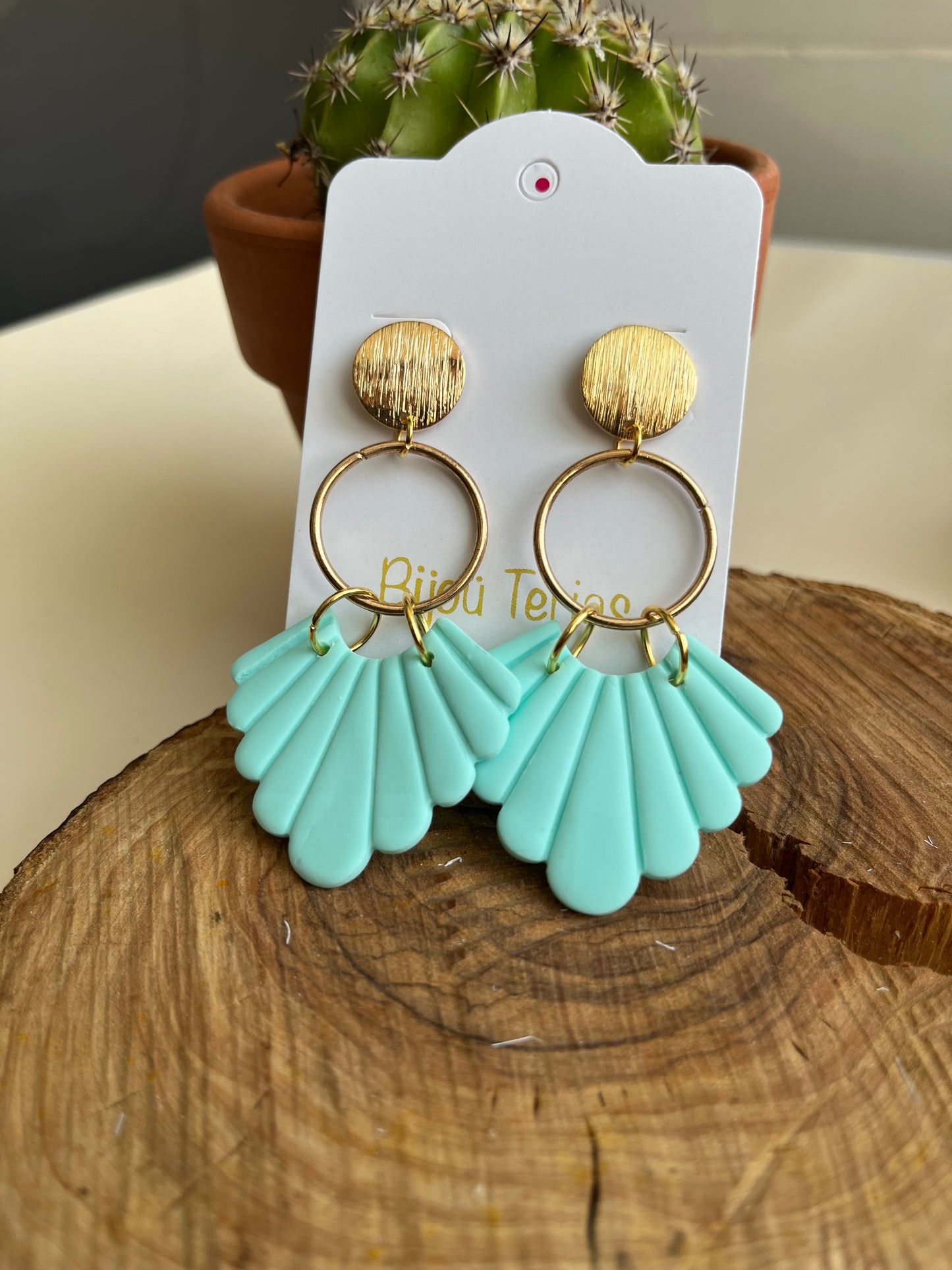 Pendiente Abanico Menta