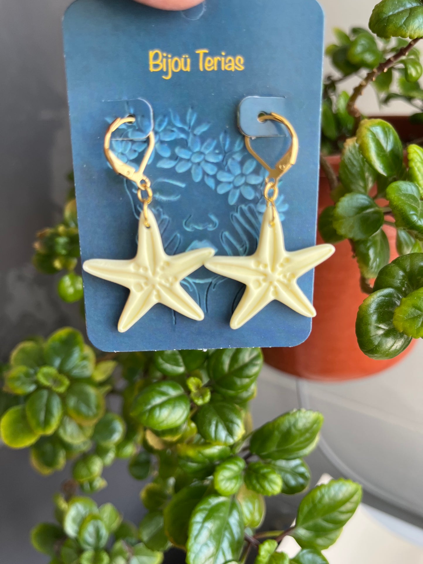 Pendientes Estrella Mar Amarilla