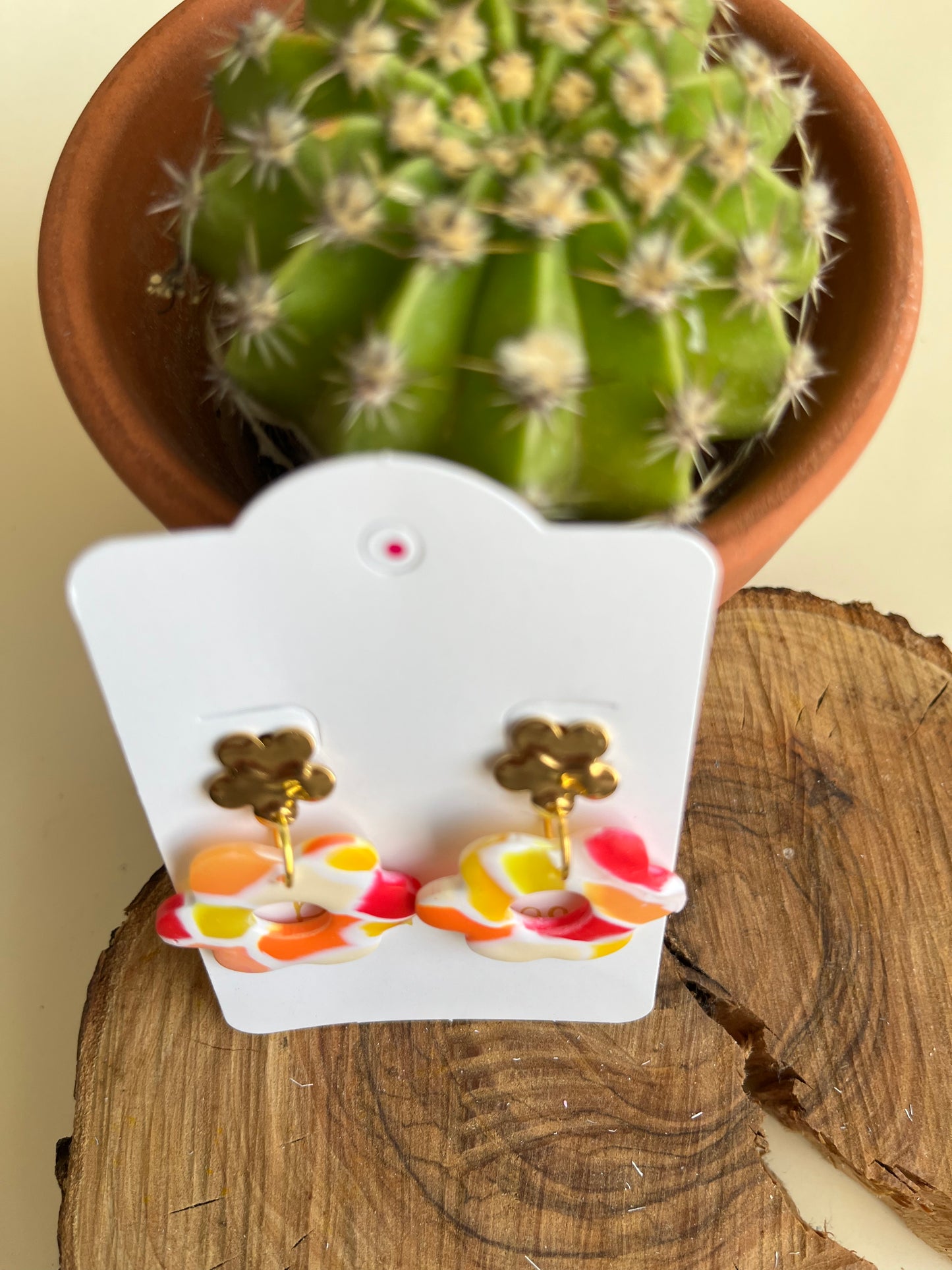 Pendientes Flor Mar Naranja