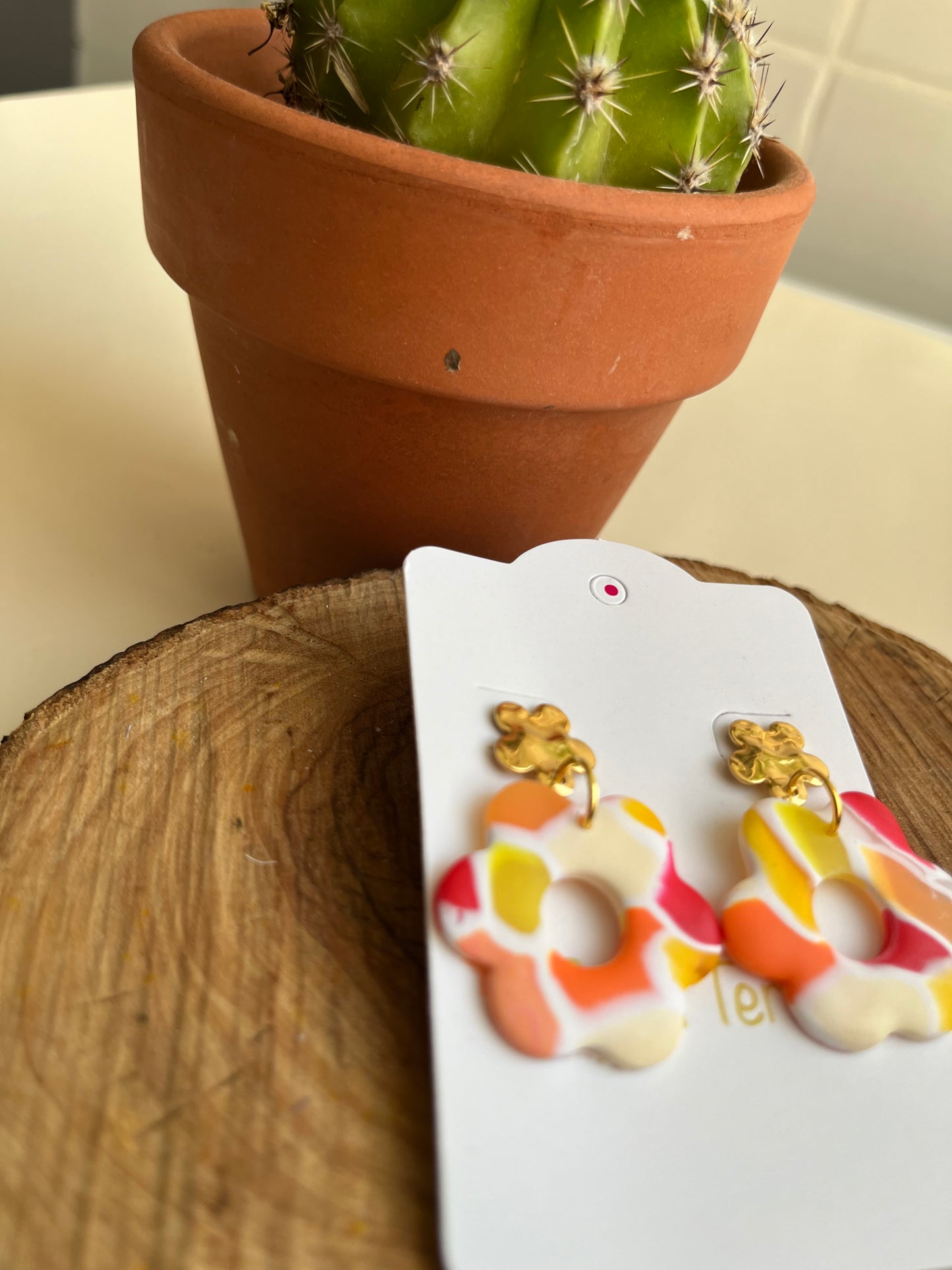 Pendientes Flor Mar Naranja