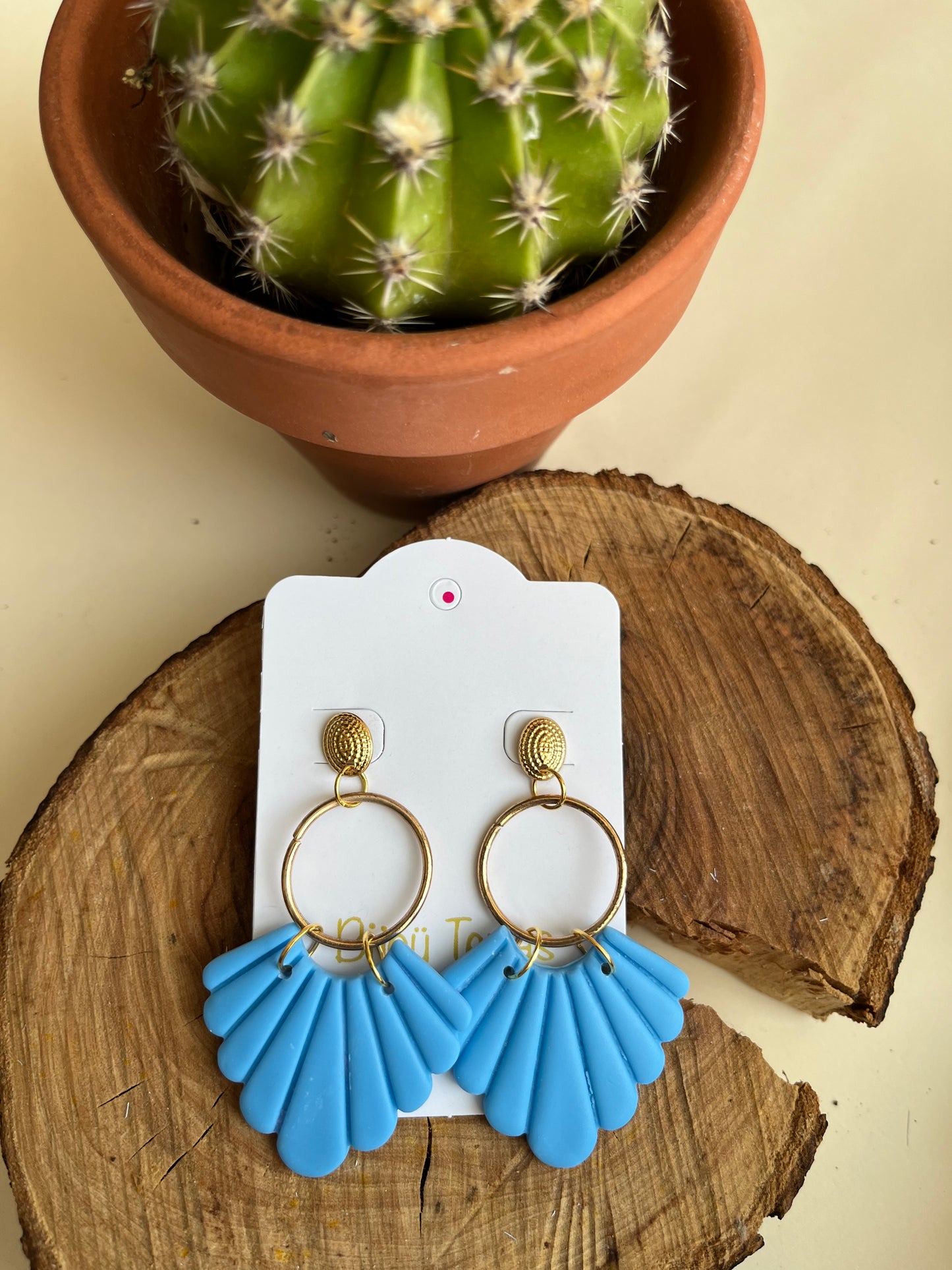 Pendiente Abanico Azul