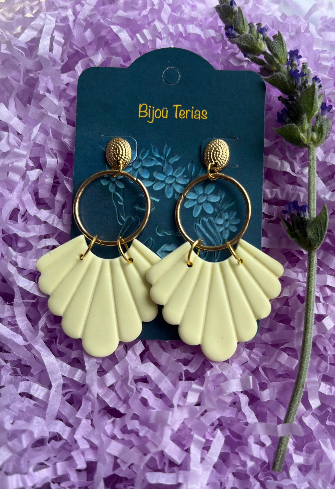 Pendiente Abanico Amarillo